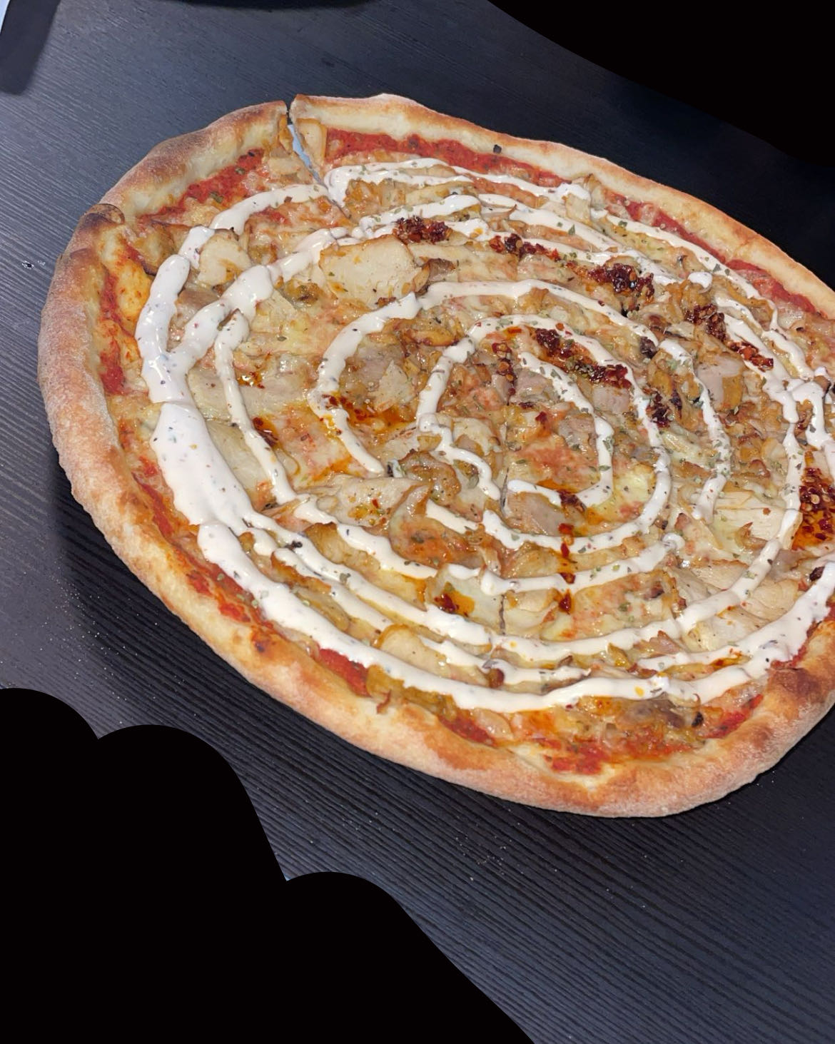 Kycklingpizza med sås