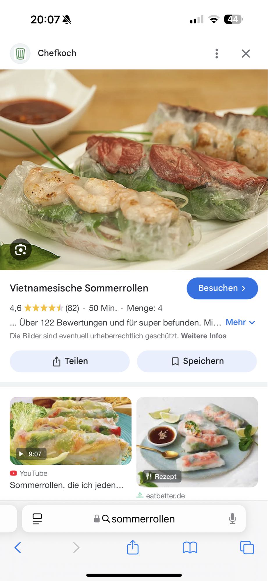 Sommerrollen mit Hühnerschnitzel und Salat mit Dip aus Light-Mayonnaise und Sojasoße