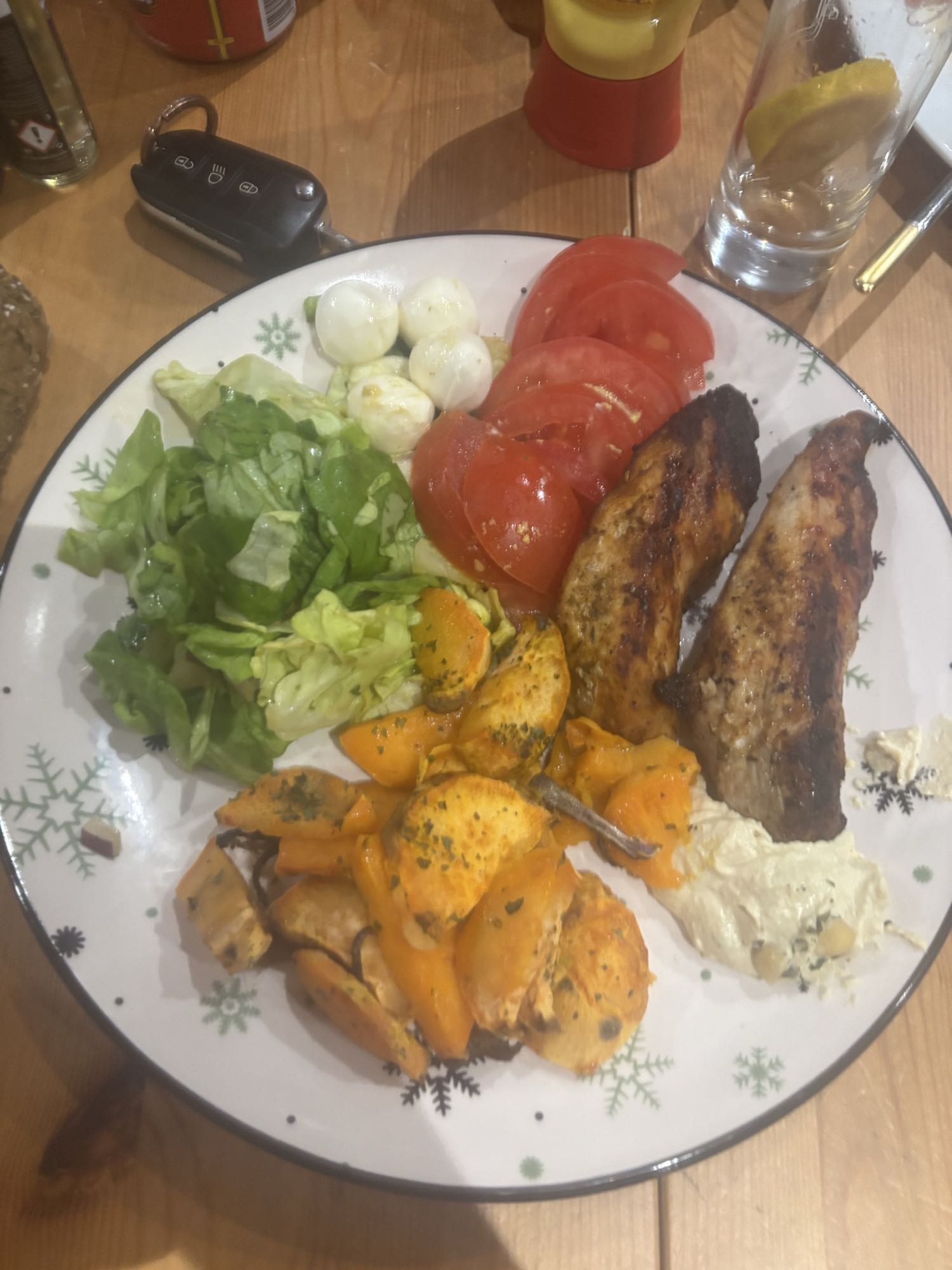 Poulet et légumes grillés