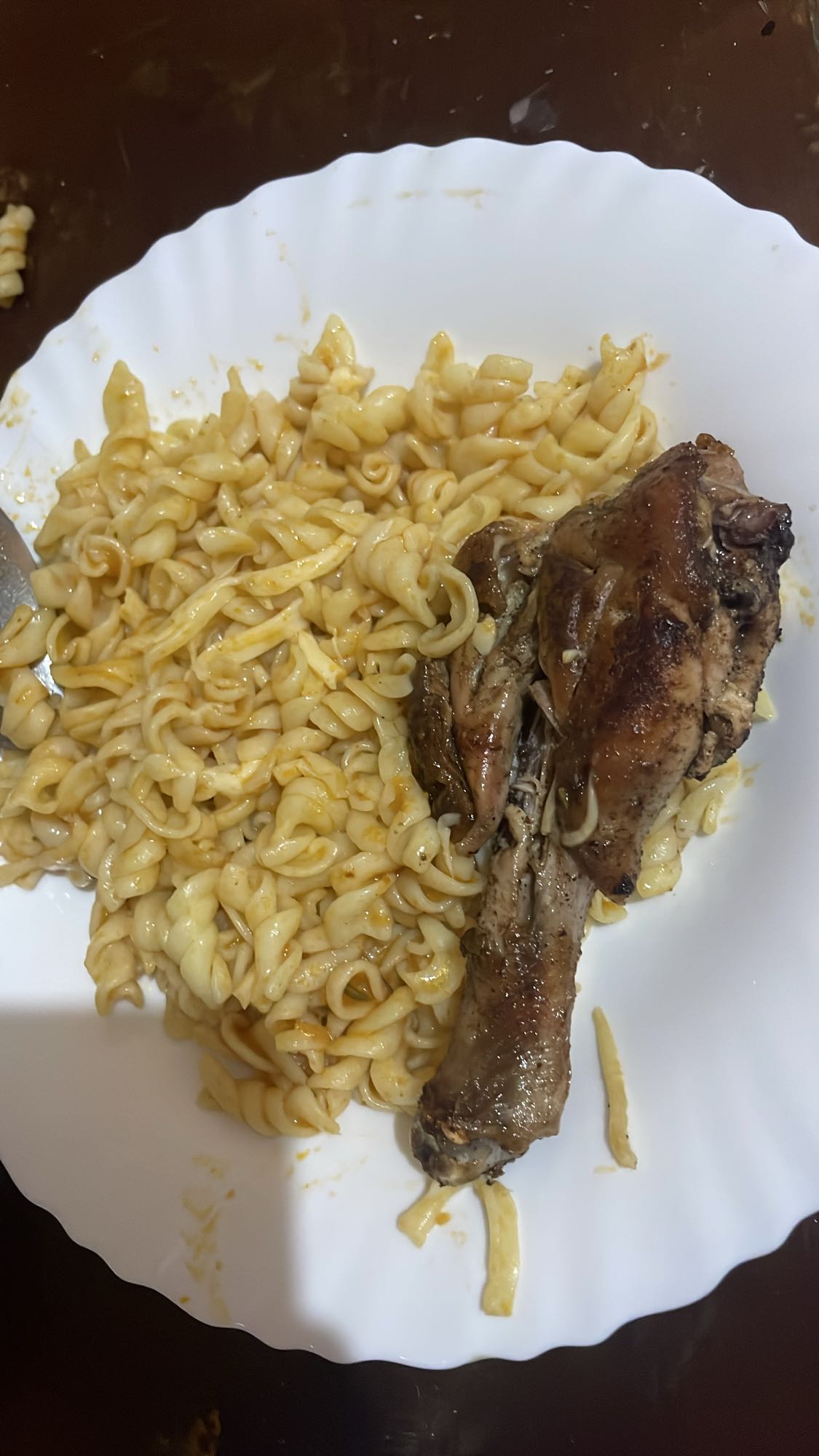 Pâtes et poulet rôti