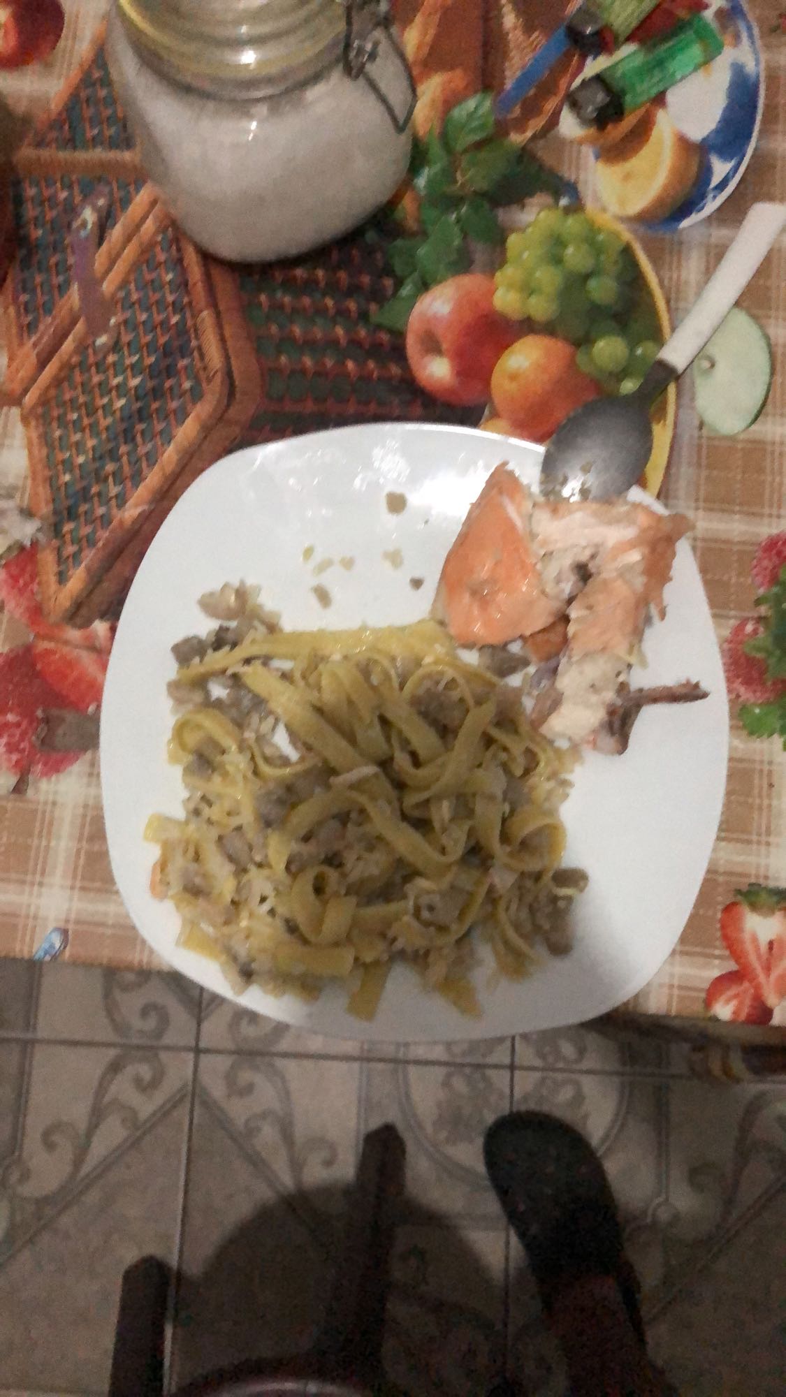 Pasta con salmón