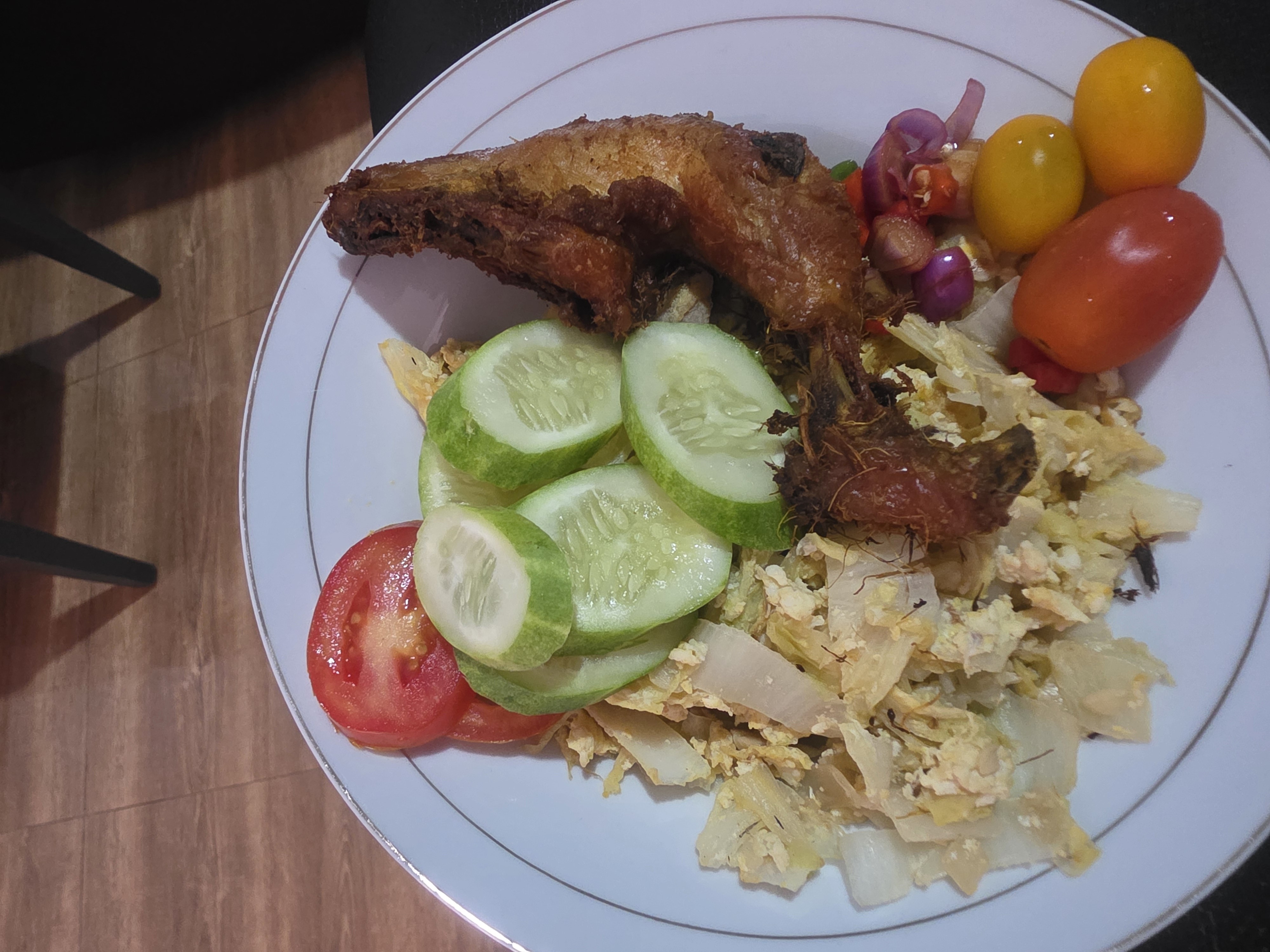 Fried Chicken Veggie Plate