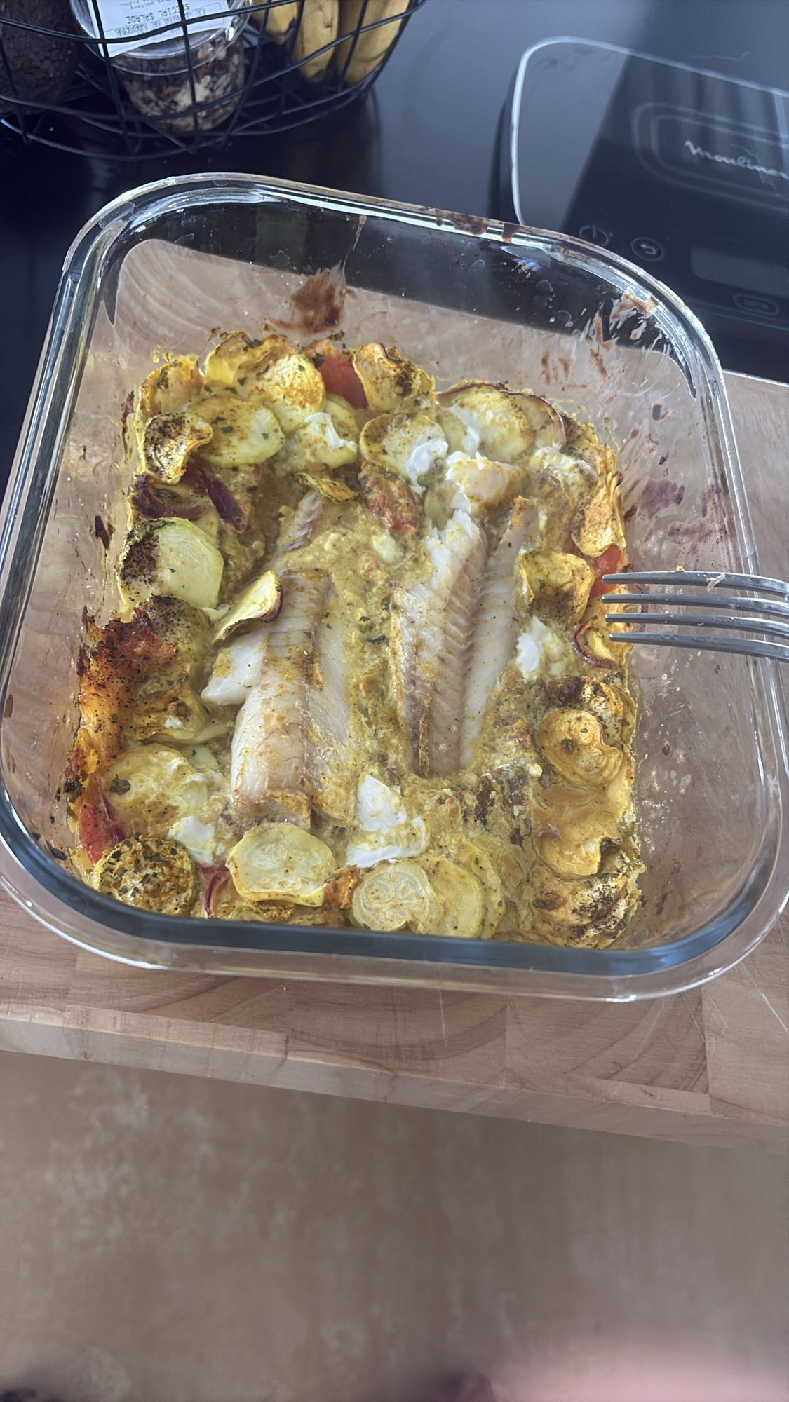 Poisson et légumes rôtis