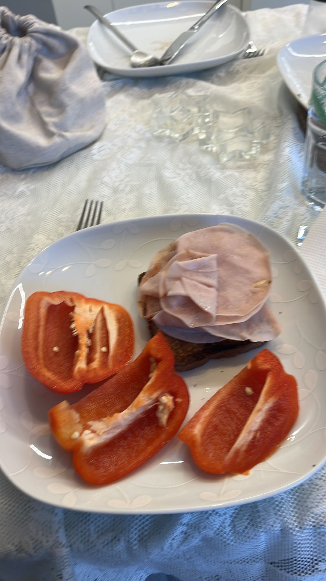 Pão com peito de peru