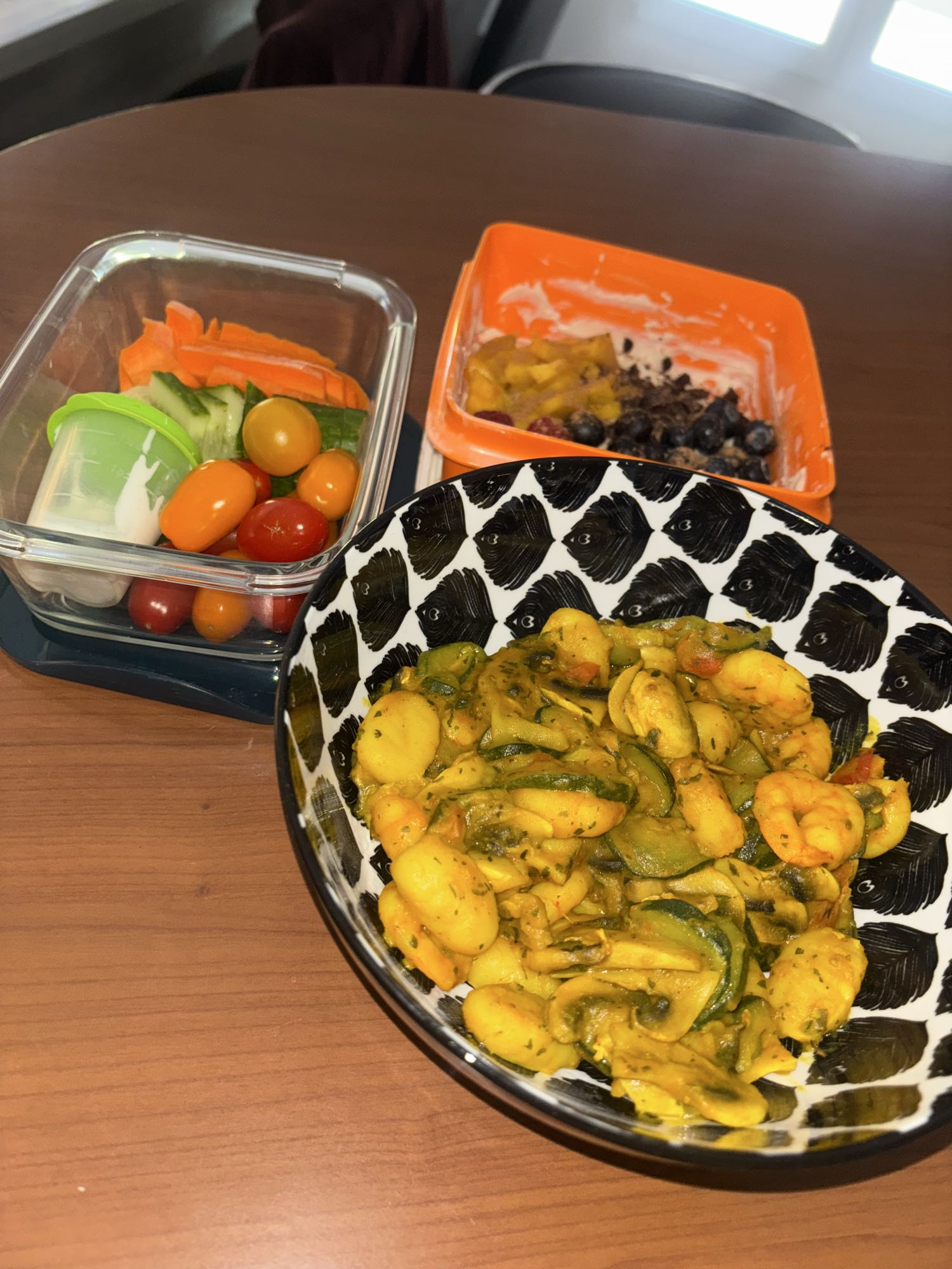 Pâtes aux crevettes et légumes