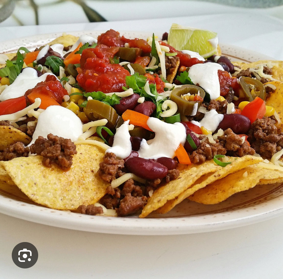 Nachotallrik med köttfärs