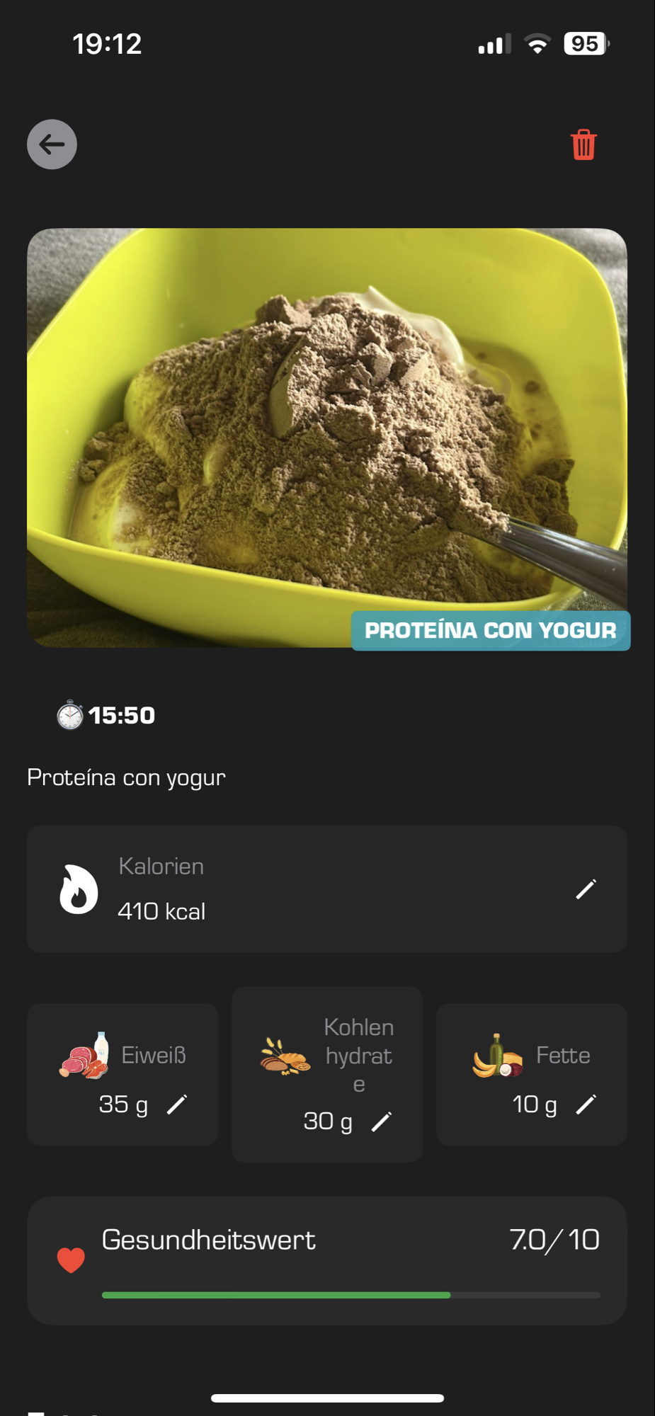 Proteína con yogurt