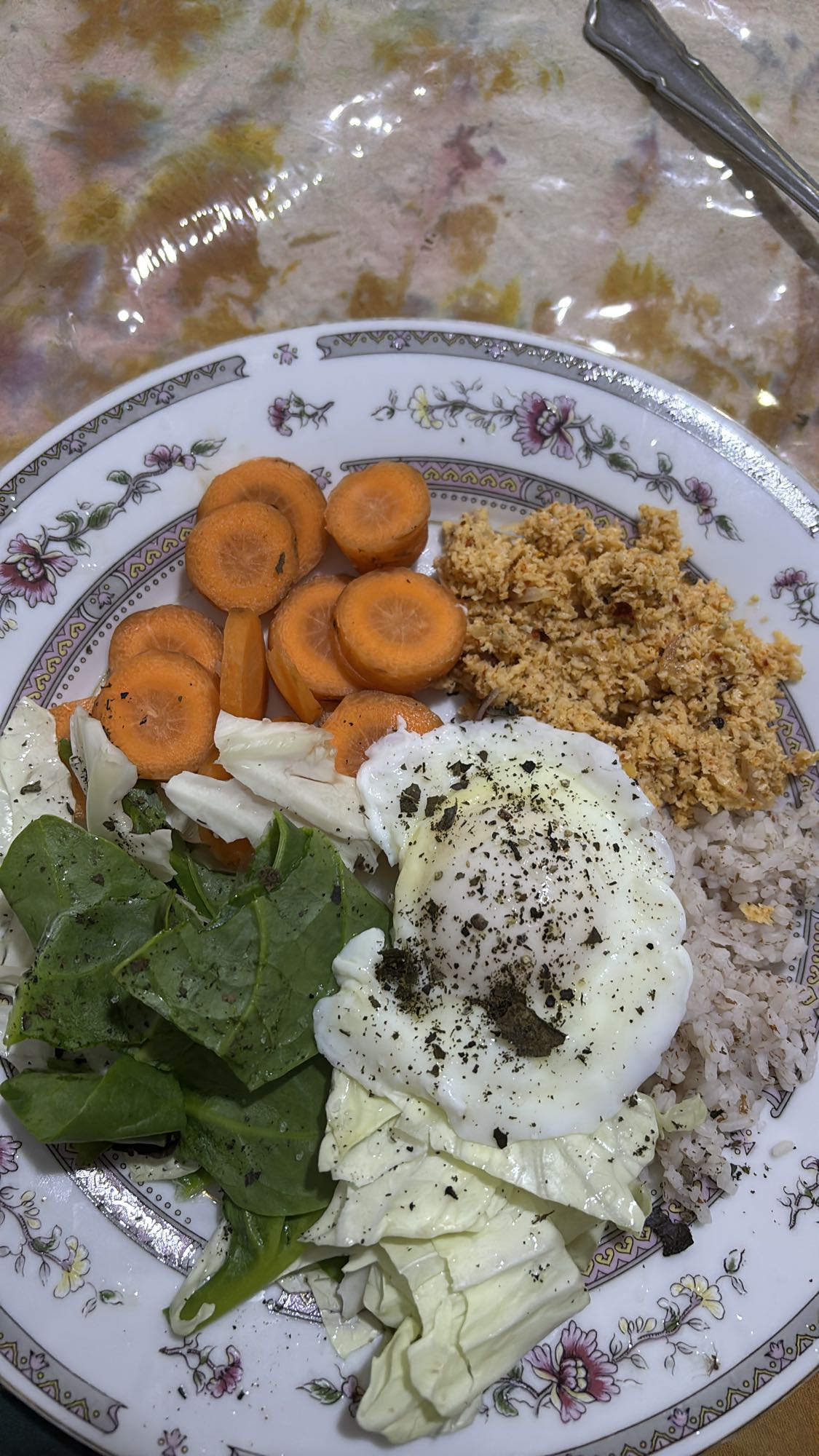 Egg Veggie Rice Plate