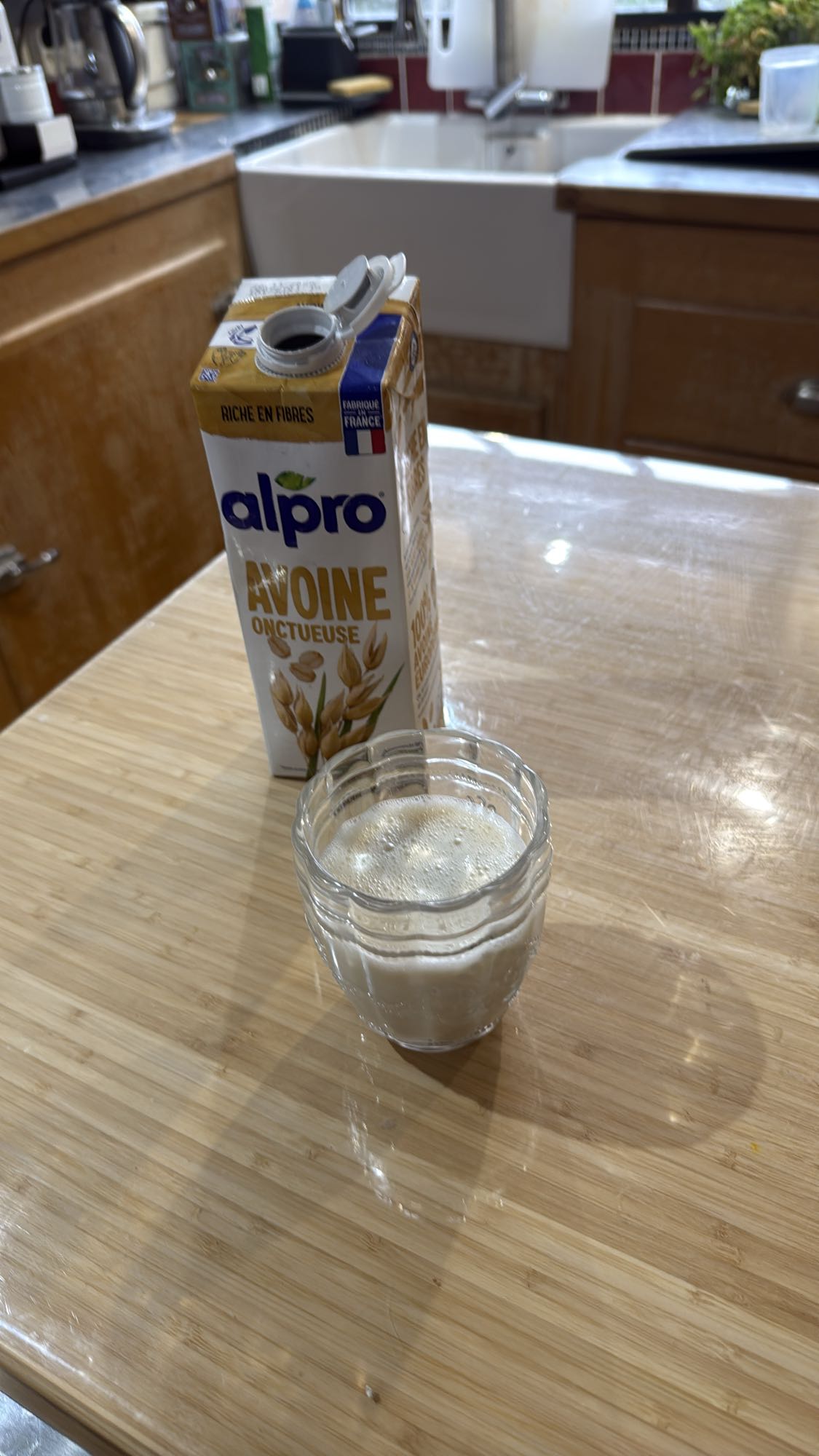 Lait d'avoine verre