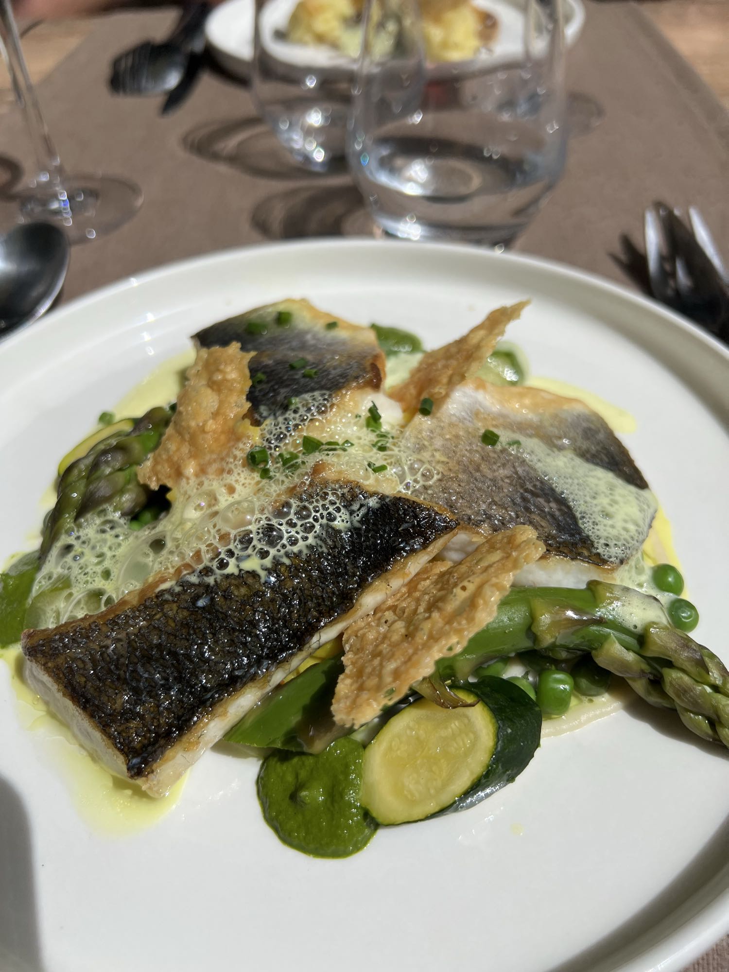 Poisson aux légumes verts