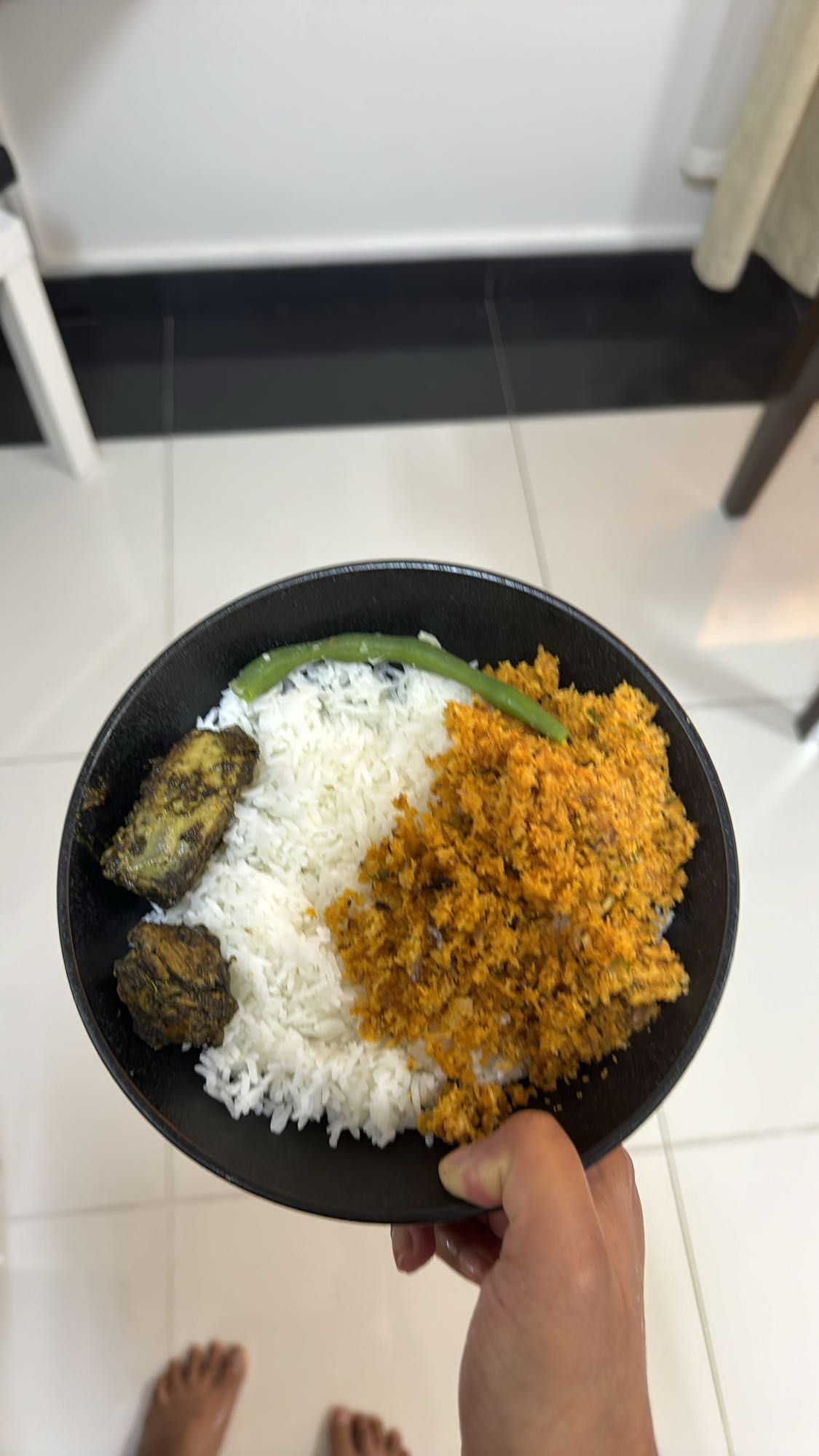 Fish curry with rice