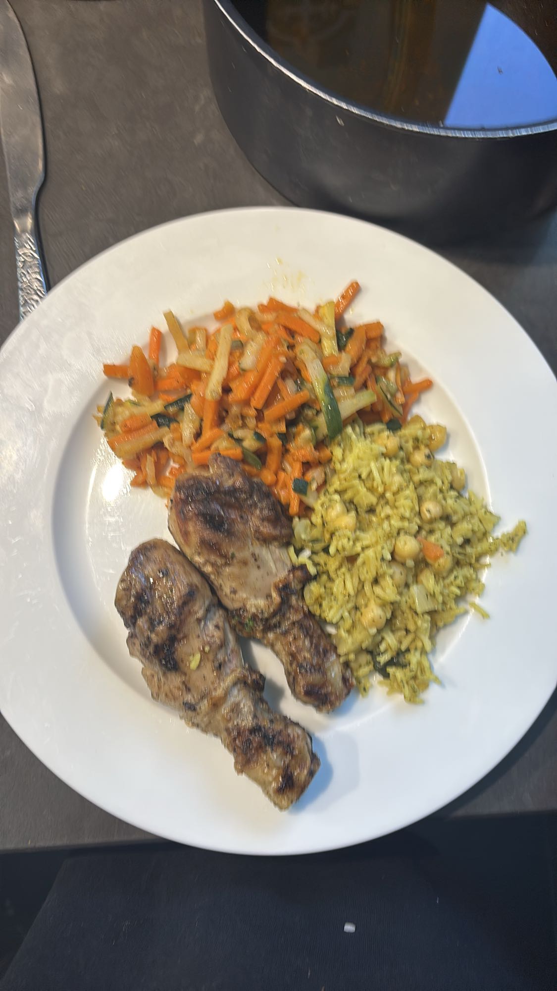 Poulet riz légumes