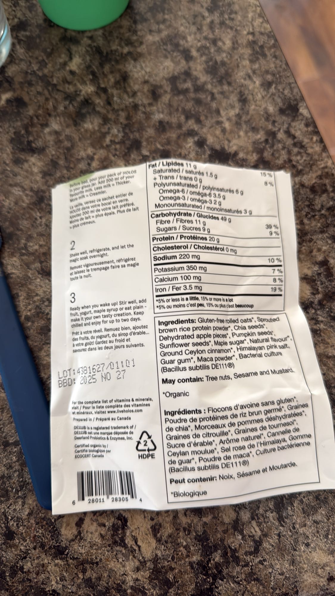 Bol avoine protéiné