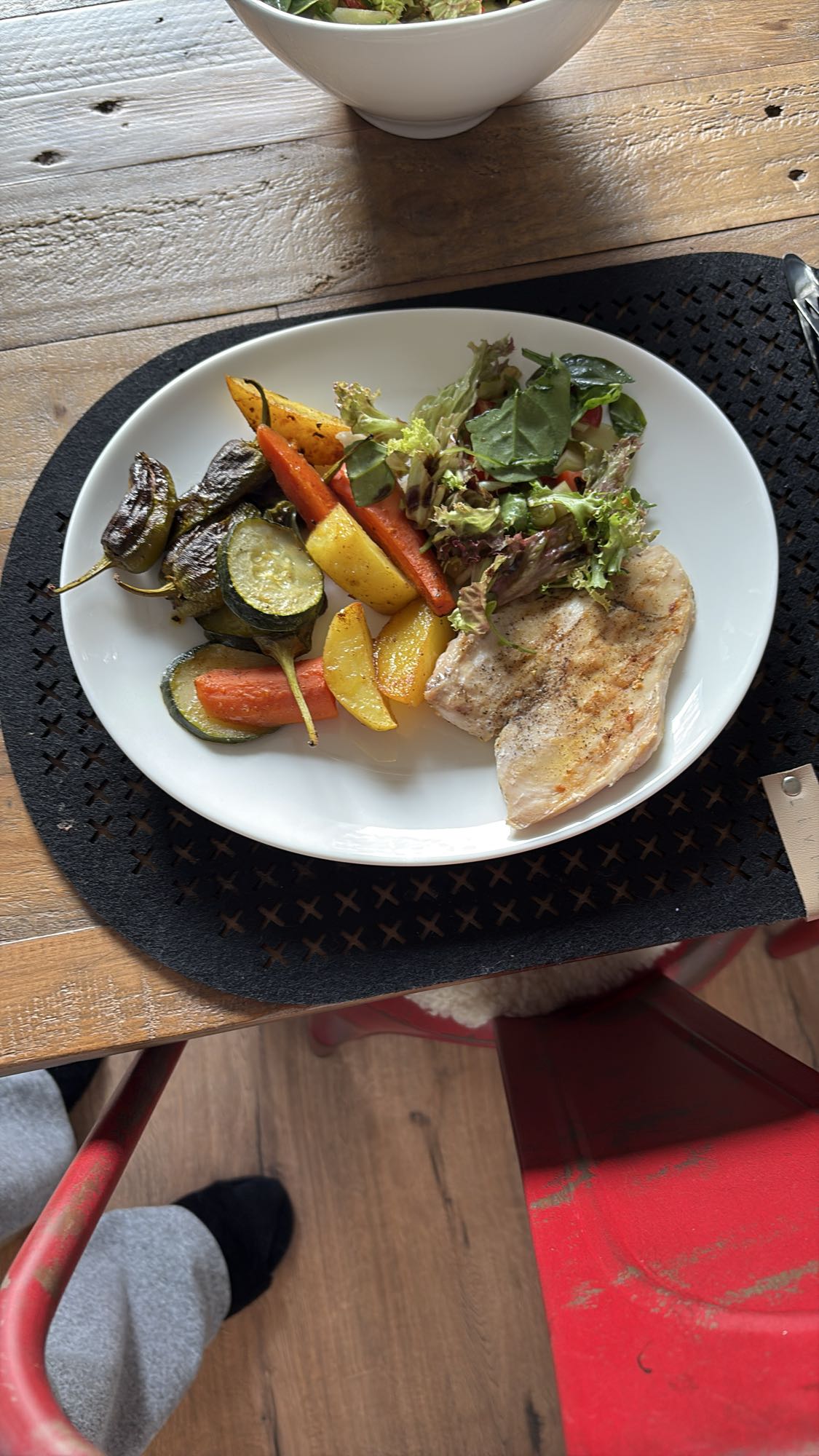 Grillad kyckling med grönsaker