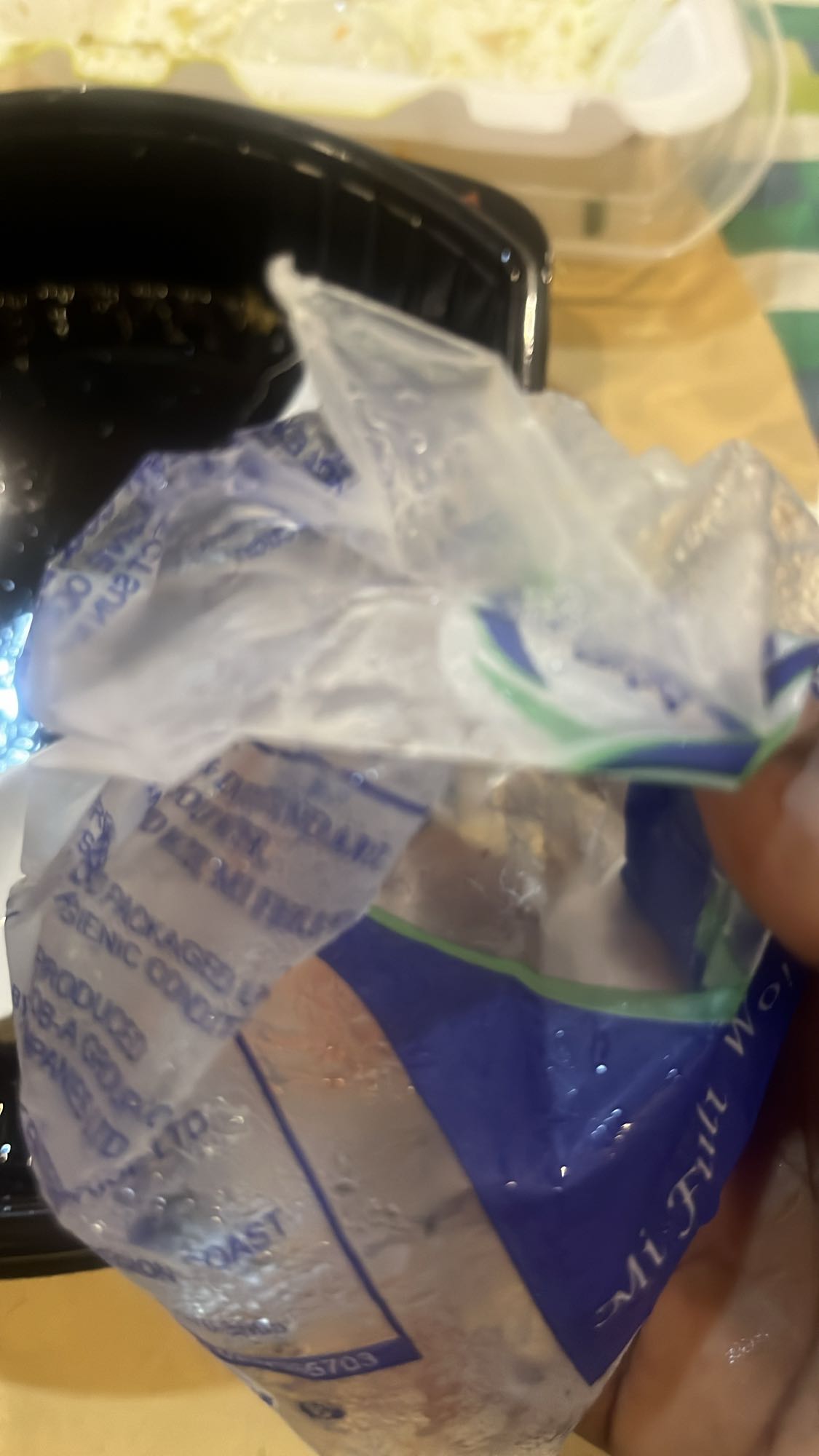 Packaged ice water