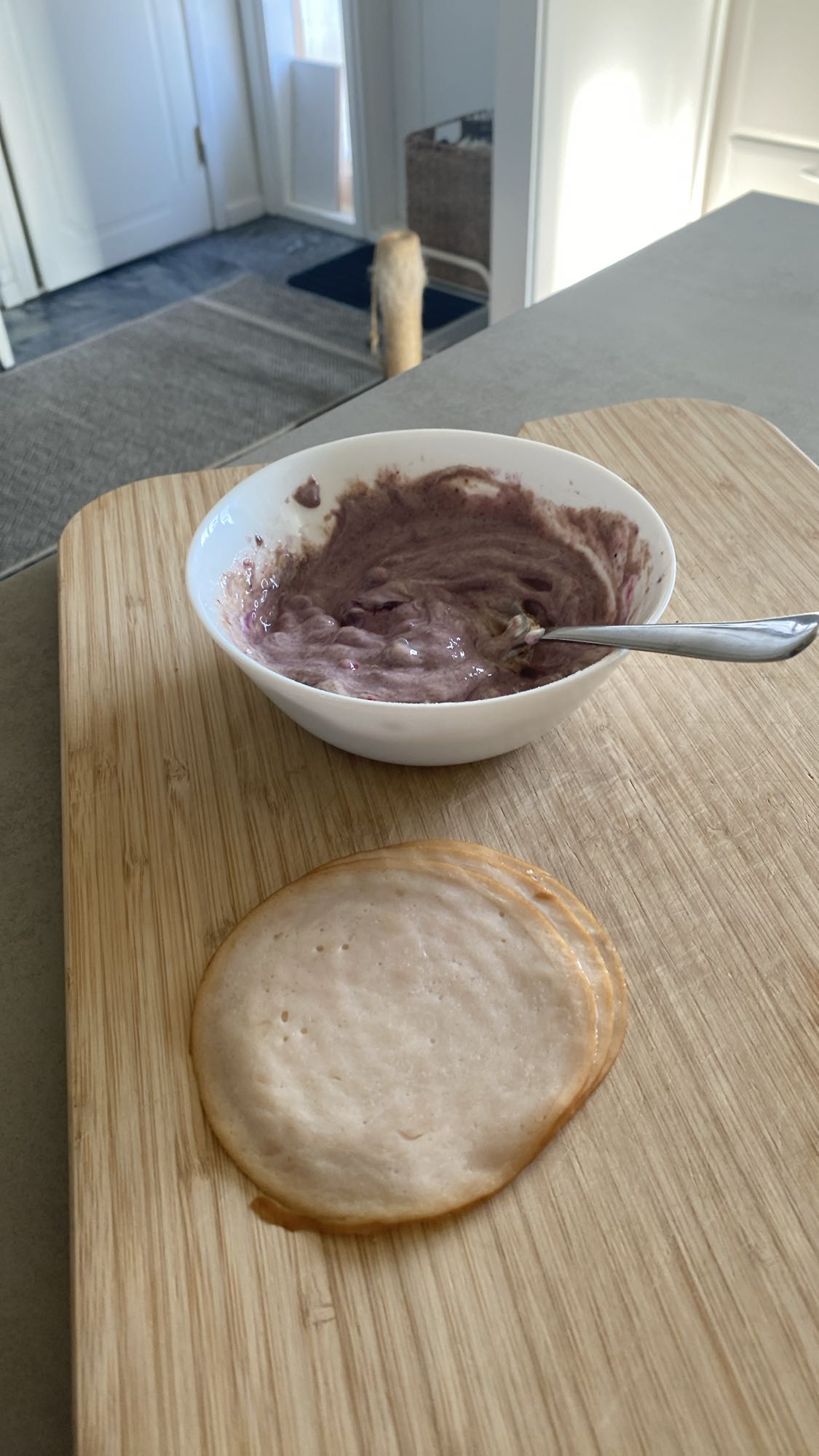 Kalkon med kvarg, bär och proteinpulver