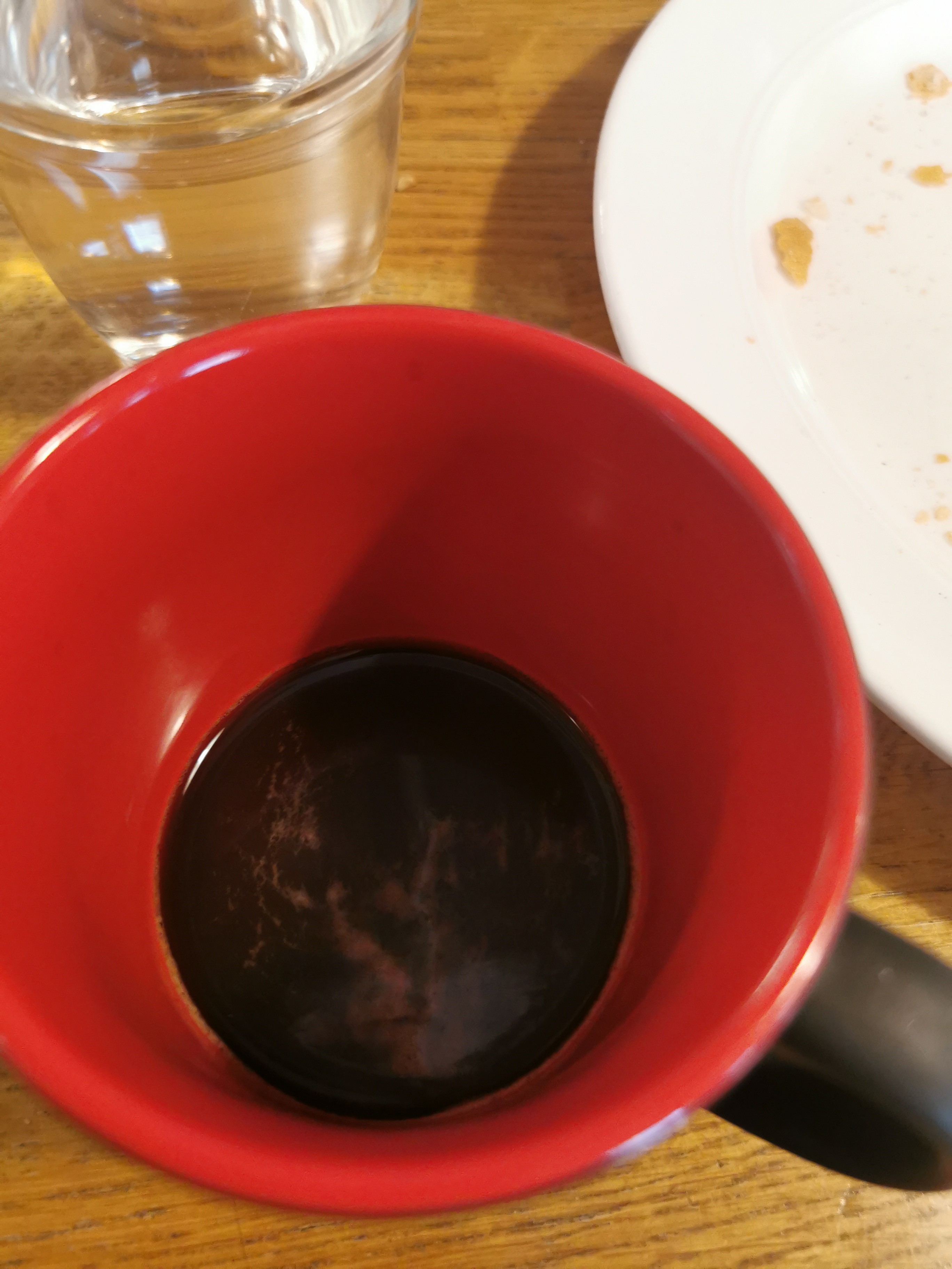 Black coffee and water