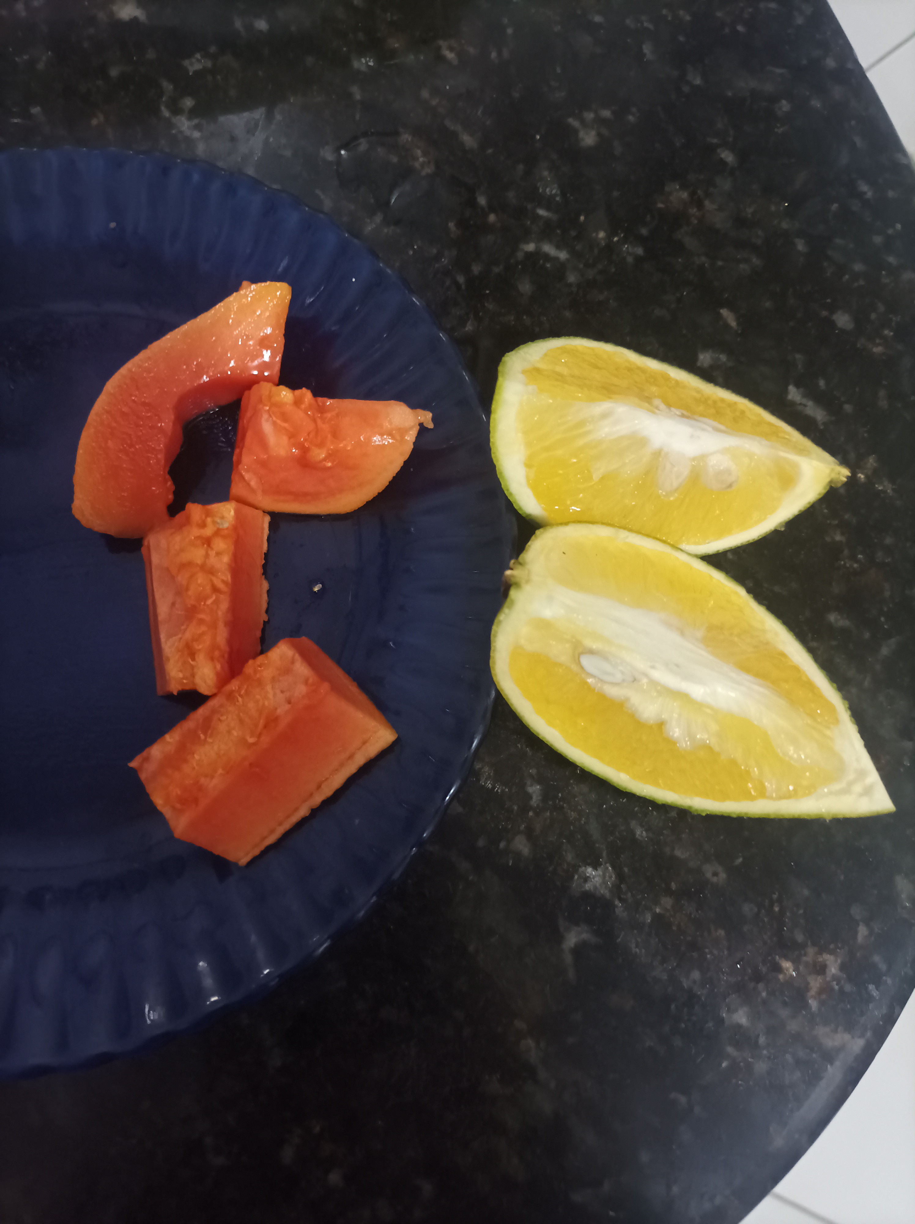 Papaya and Orange Slices
