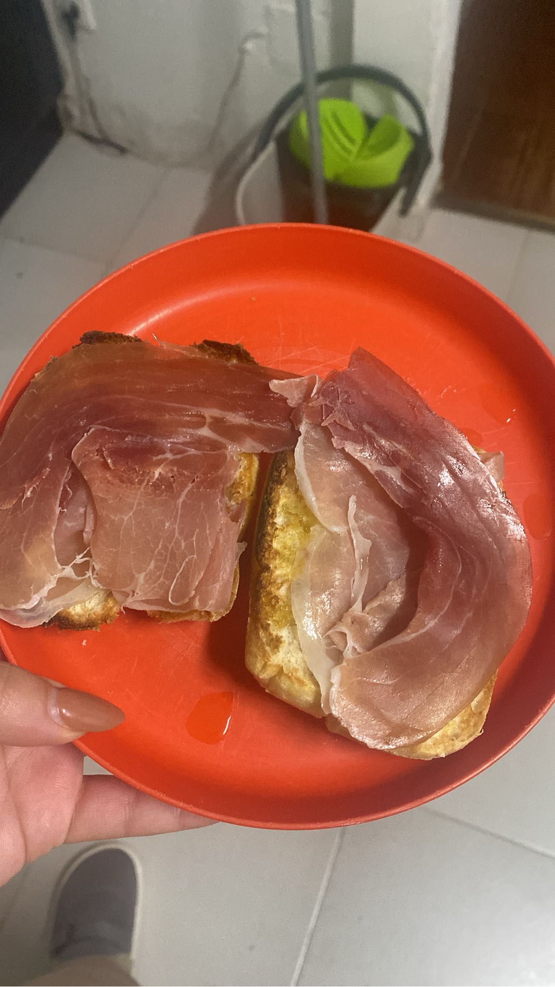 Tostadas con jamón