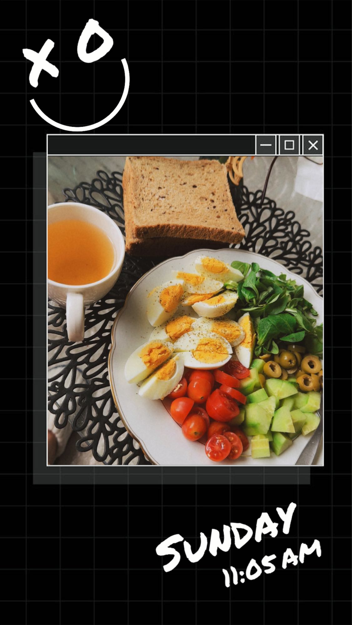 Egg Veggie Toast Plate