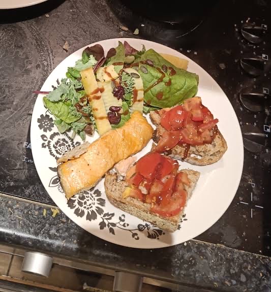 Salmon Salad Toast Plate