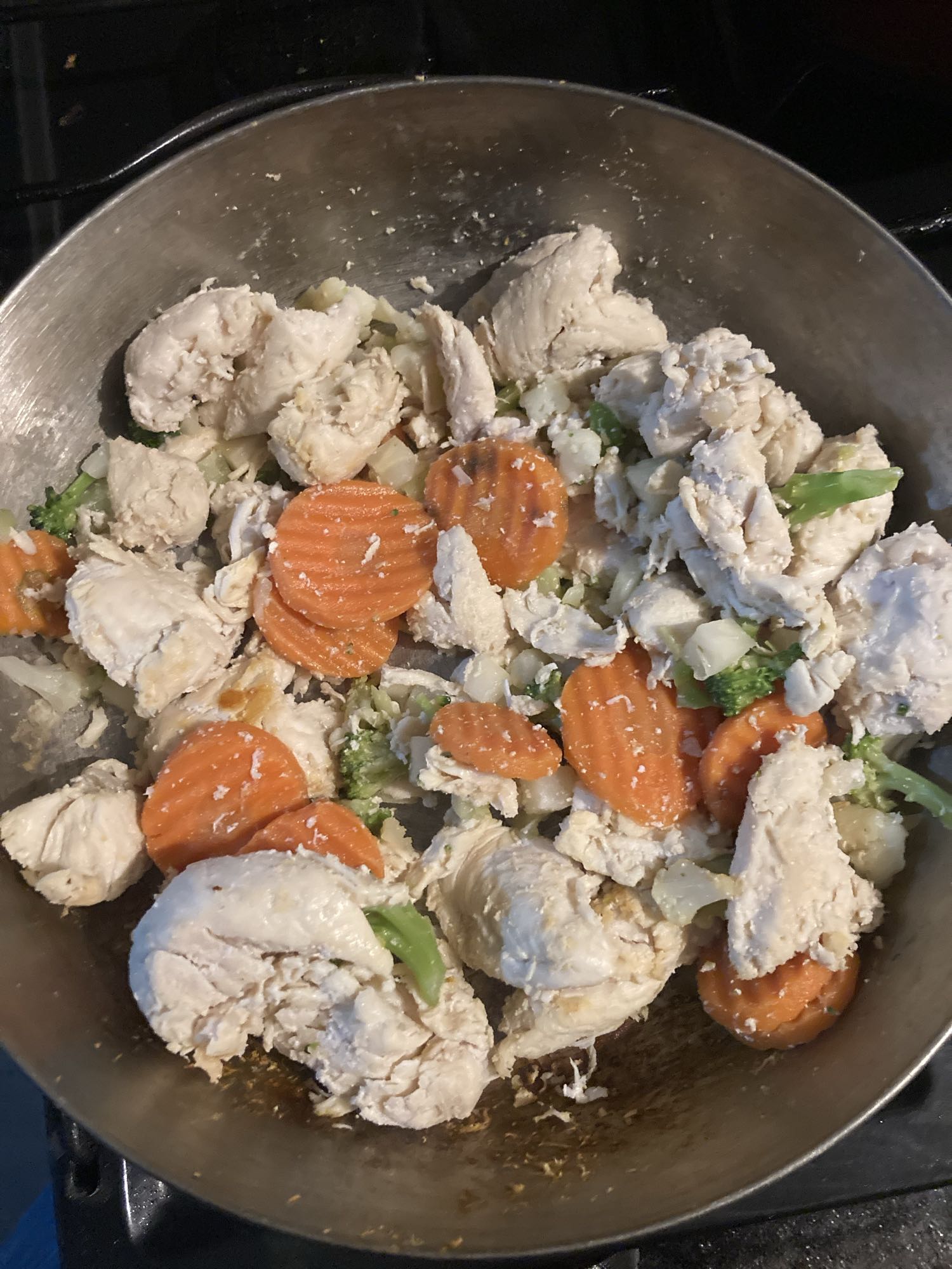 Salteado de pollo con zanahoria