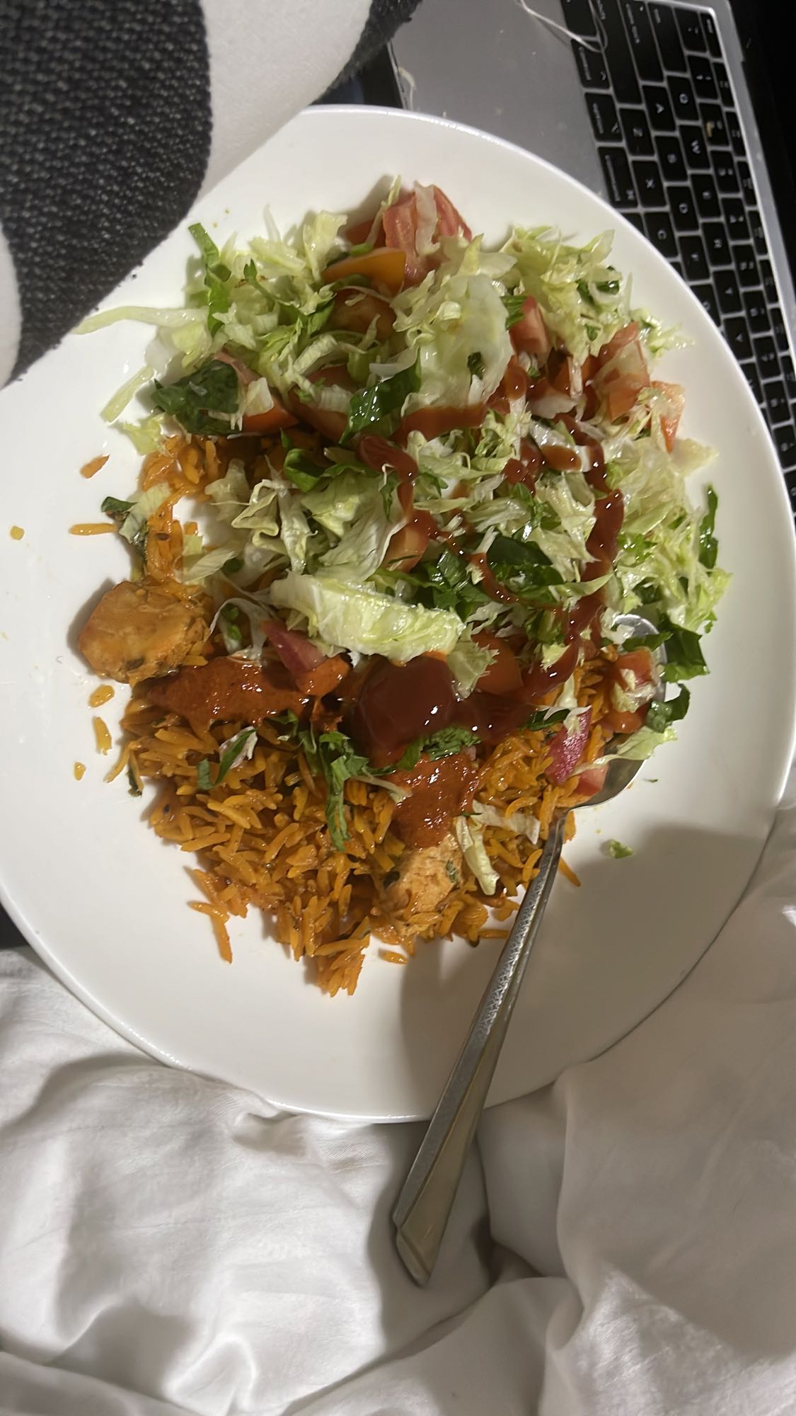 Chicken rice salad plate