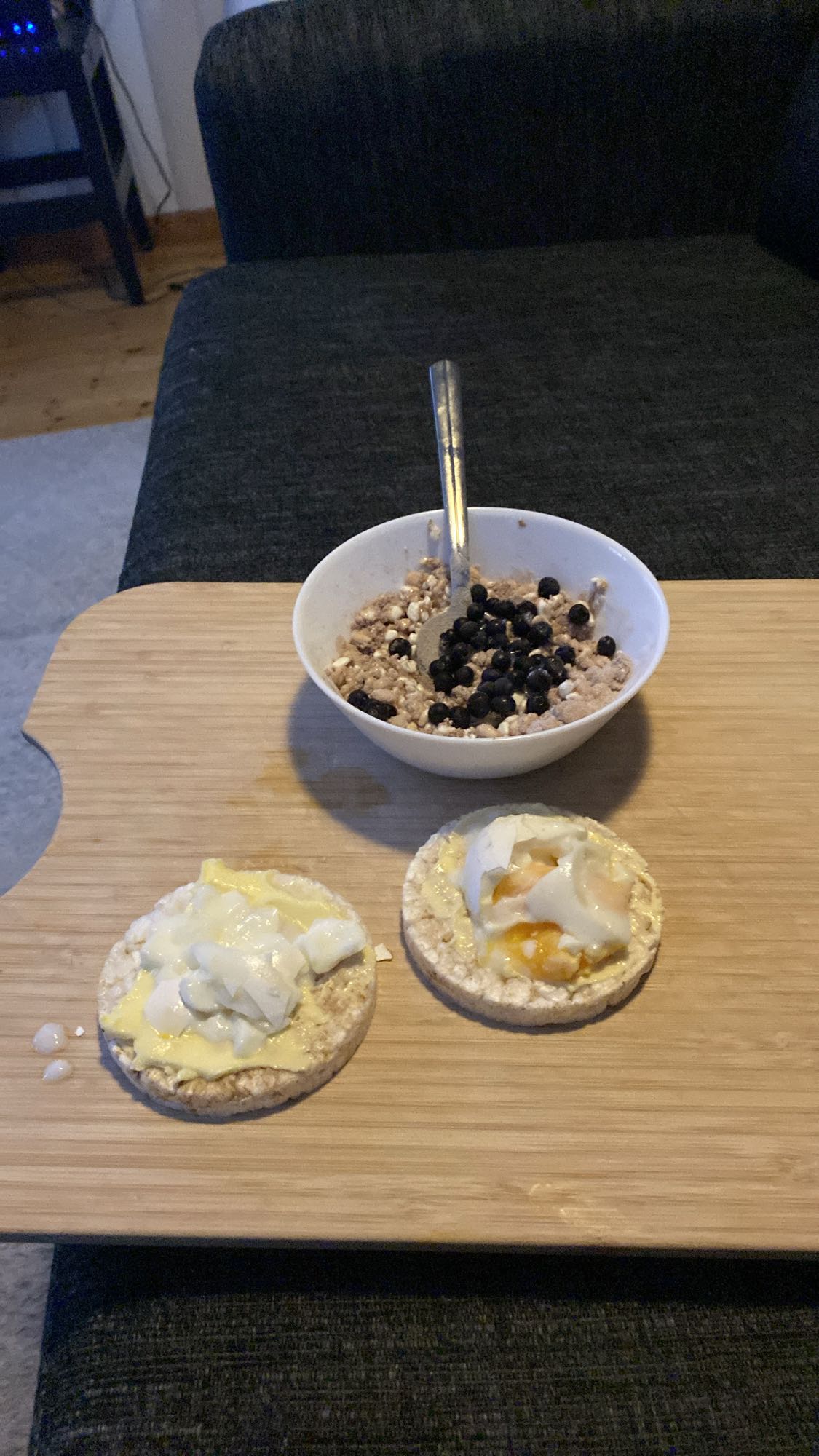 Riskakor med ägg, proteinpulver & keso