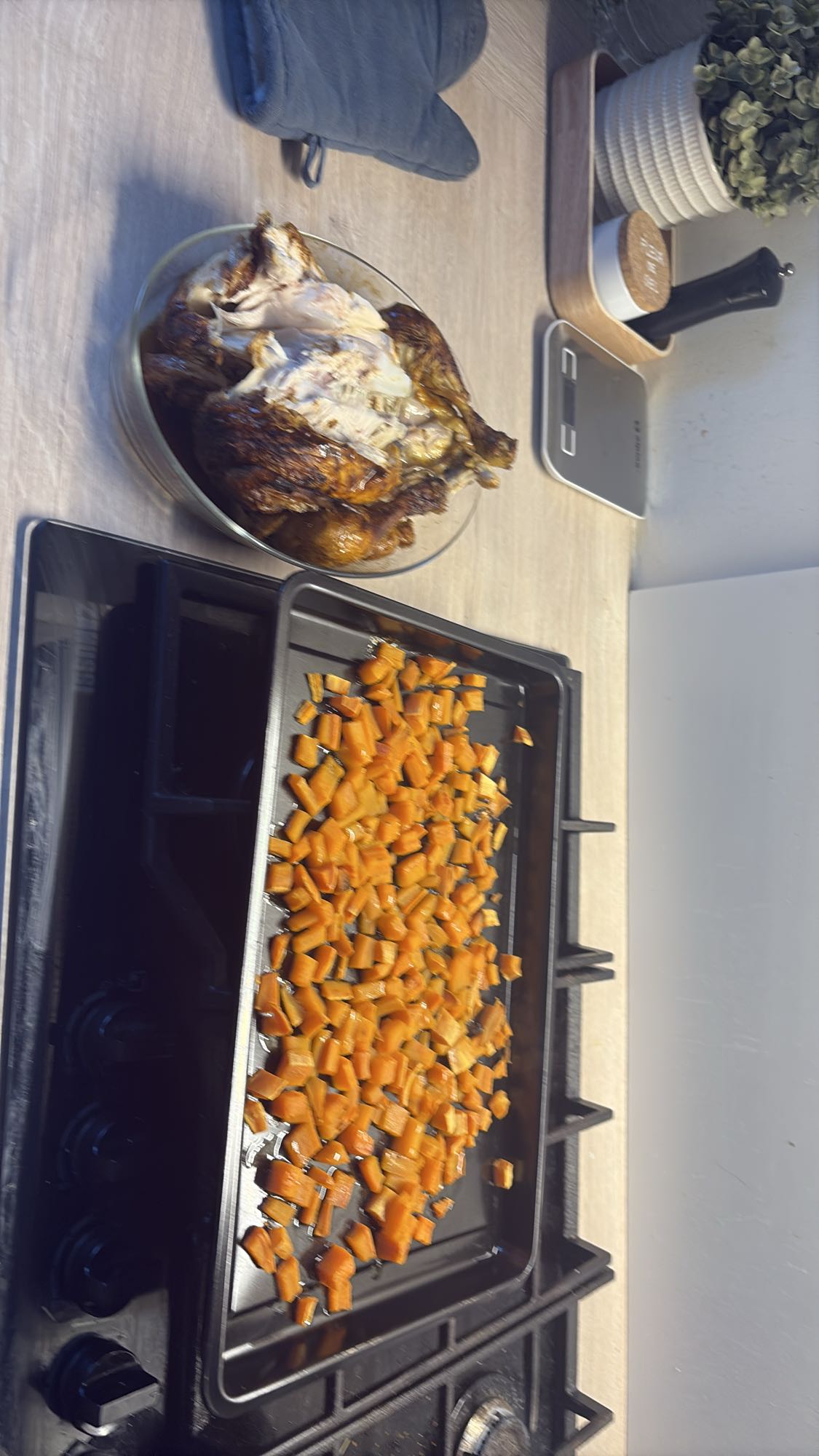 Poulet rôti et carottes