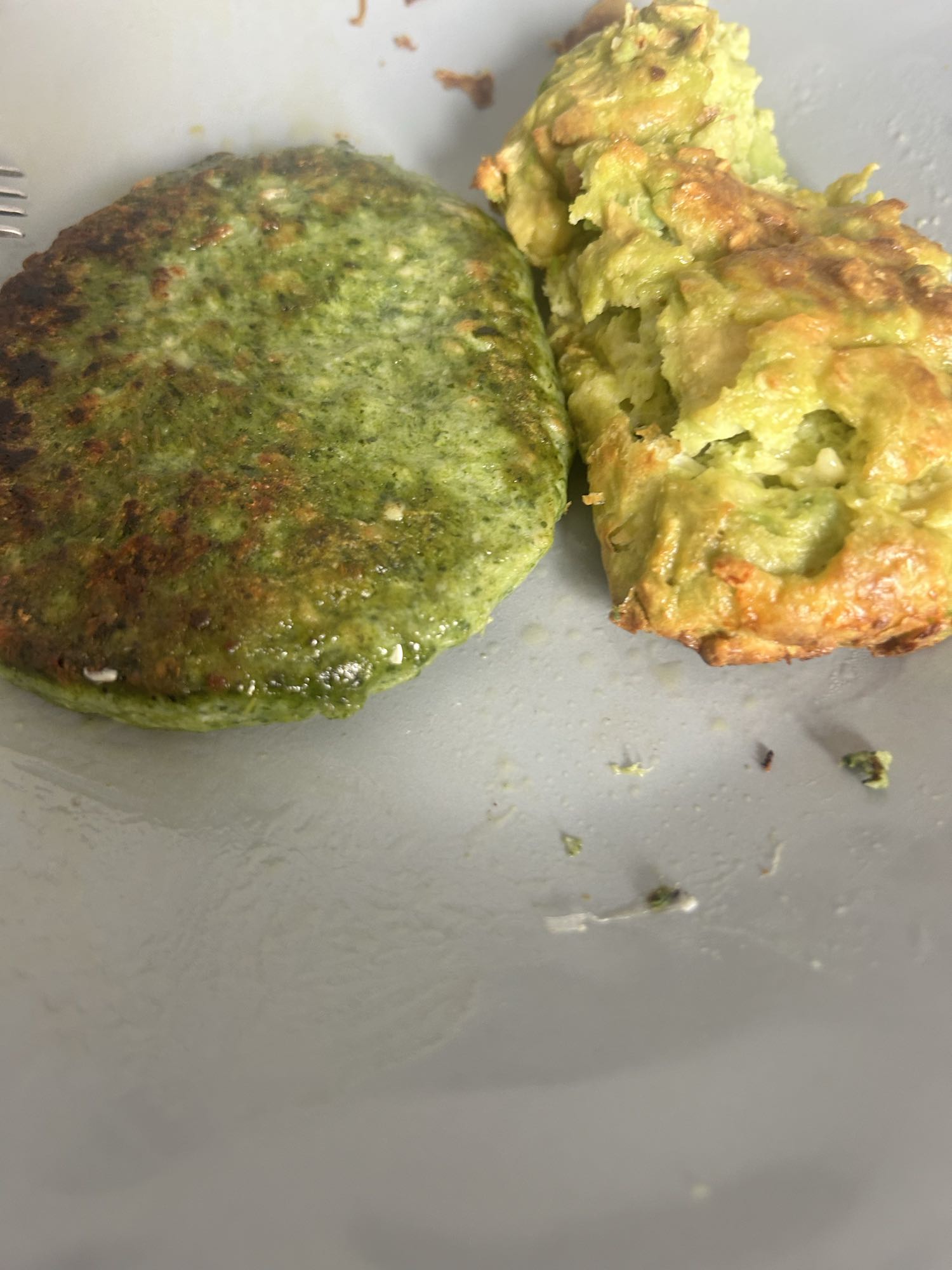 Tortitas de vegetales con langostinos