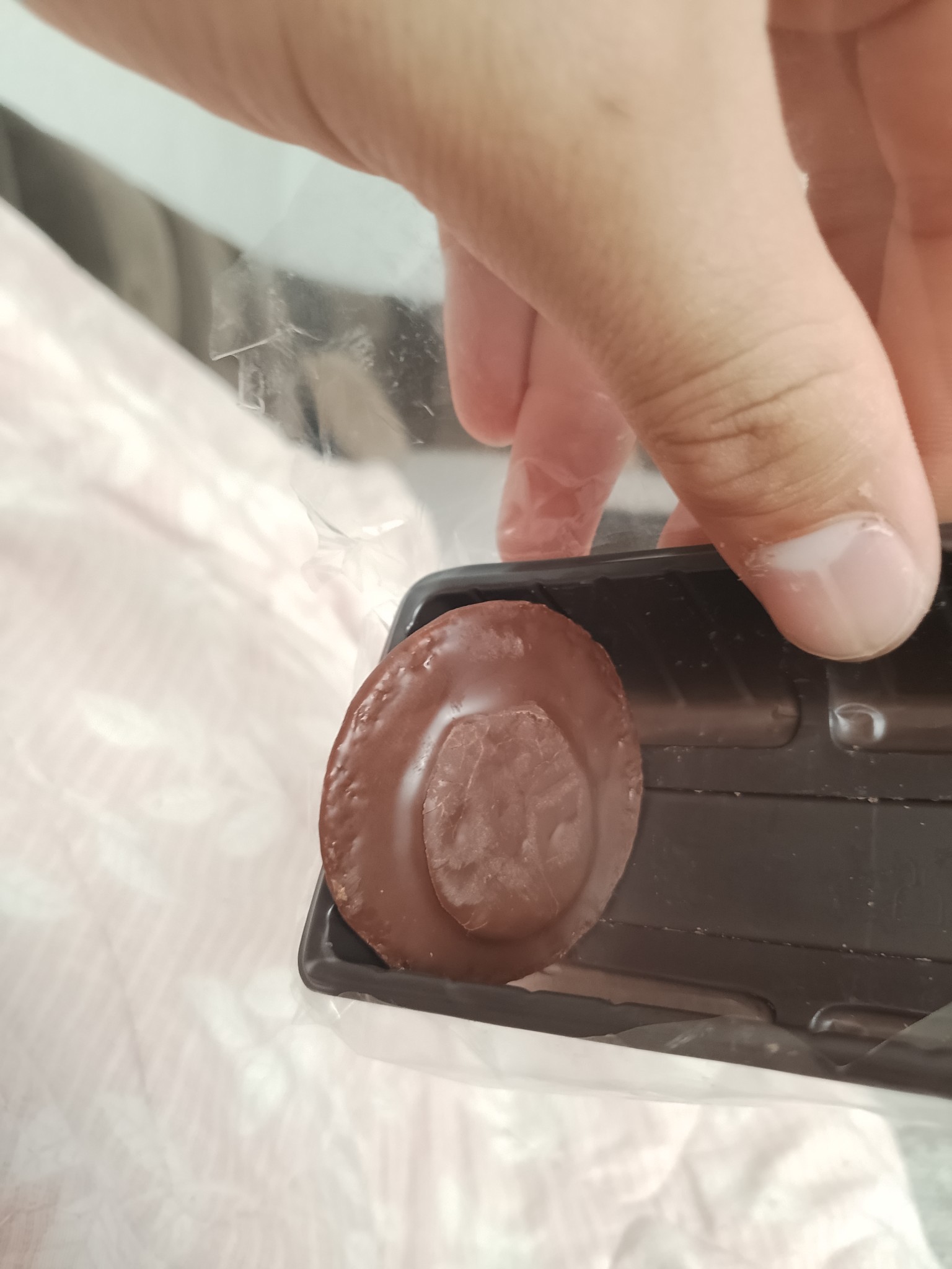 Chocolate coated biscuit