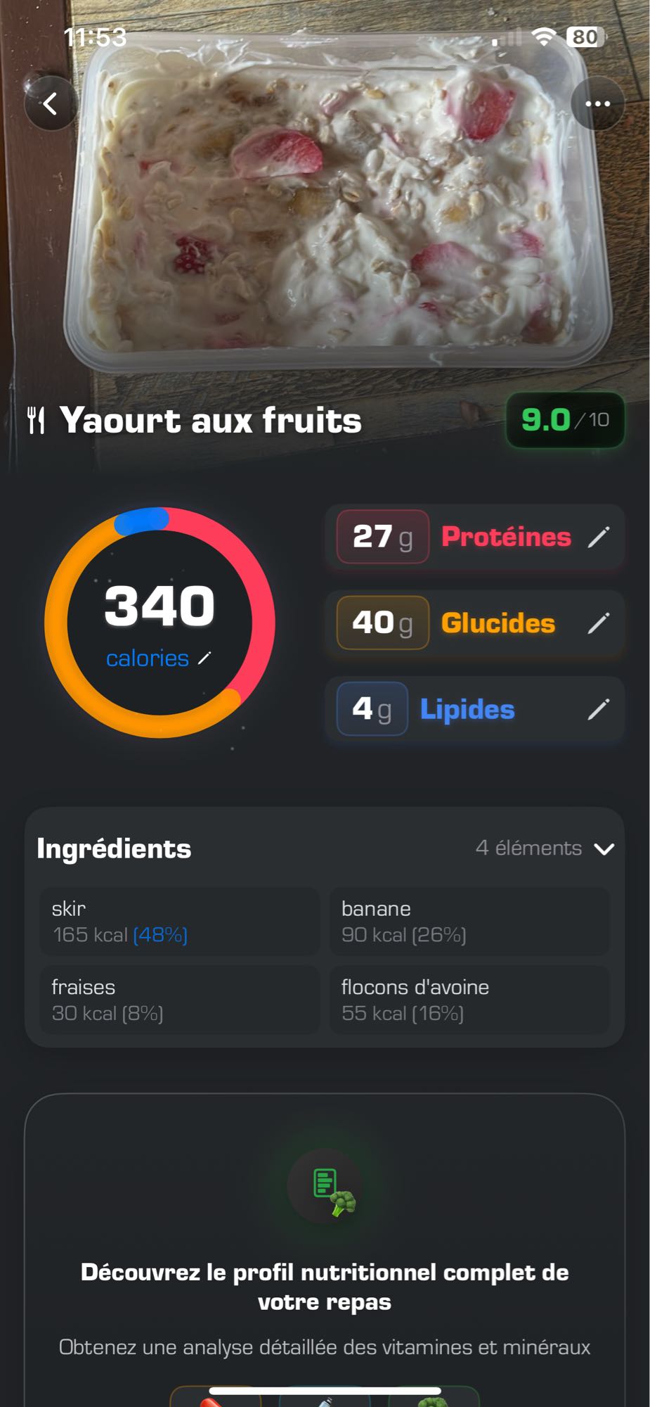 Yaourt aux fruits