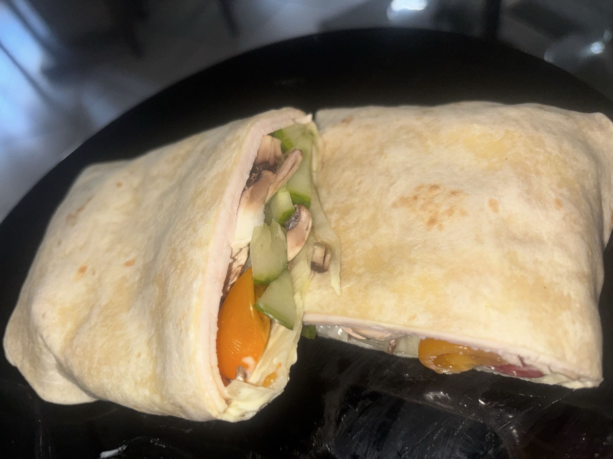 Wrap aux légumes et pomme