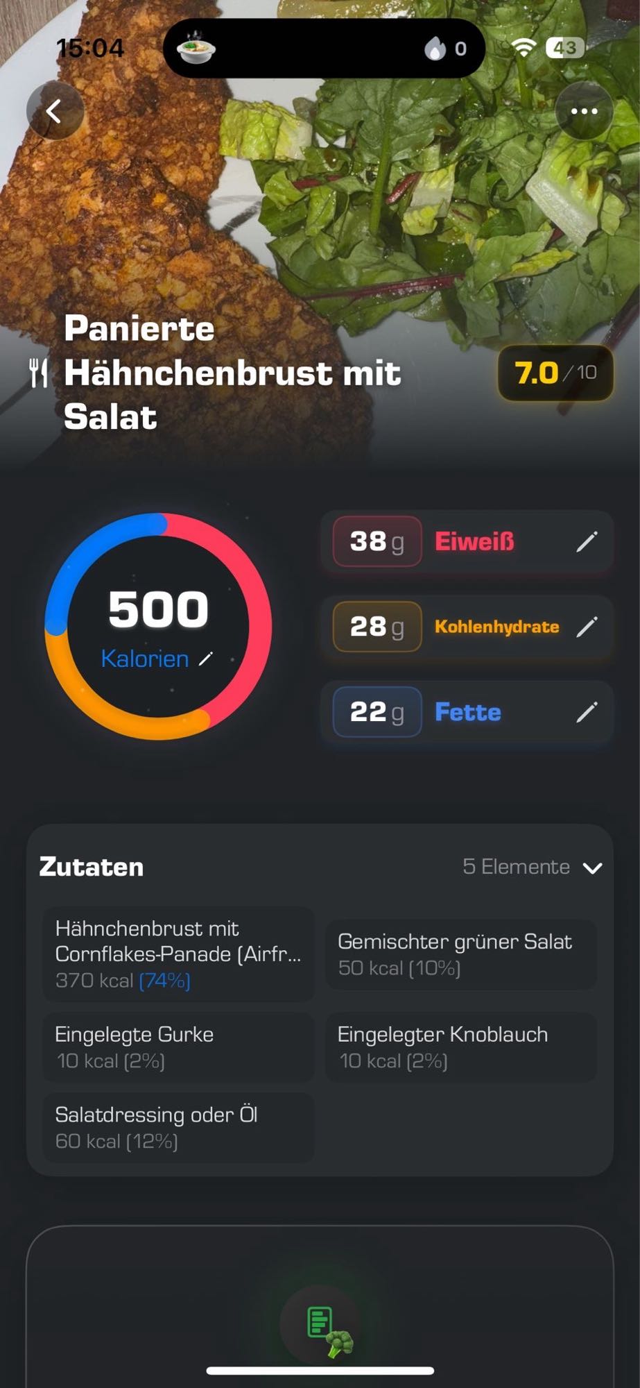 Hähnchenbrust mit Salat