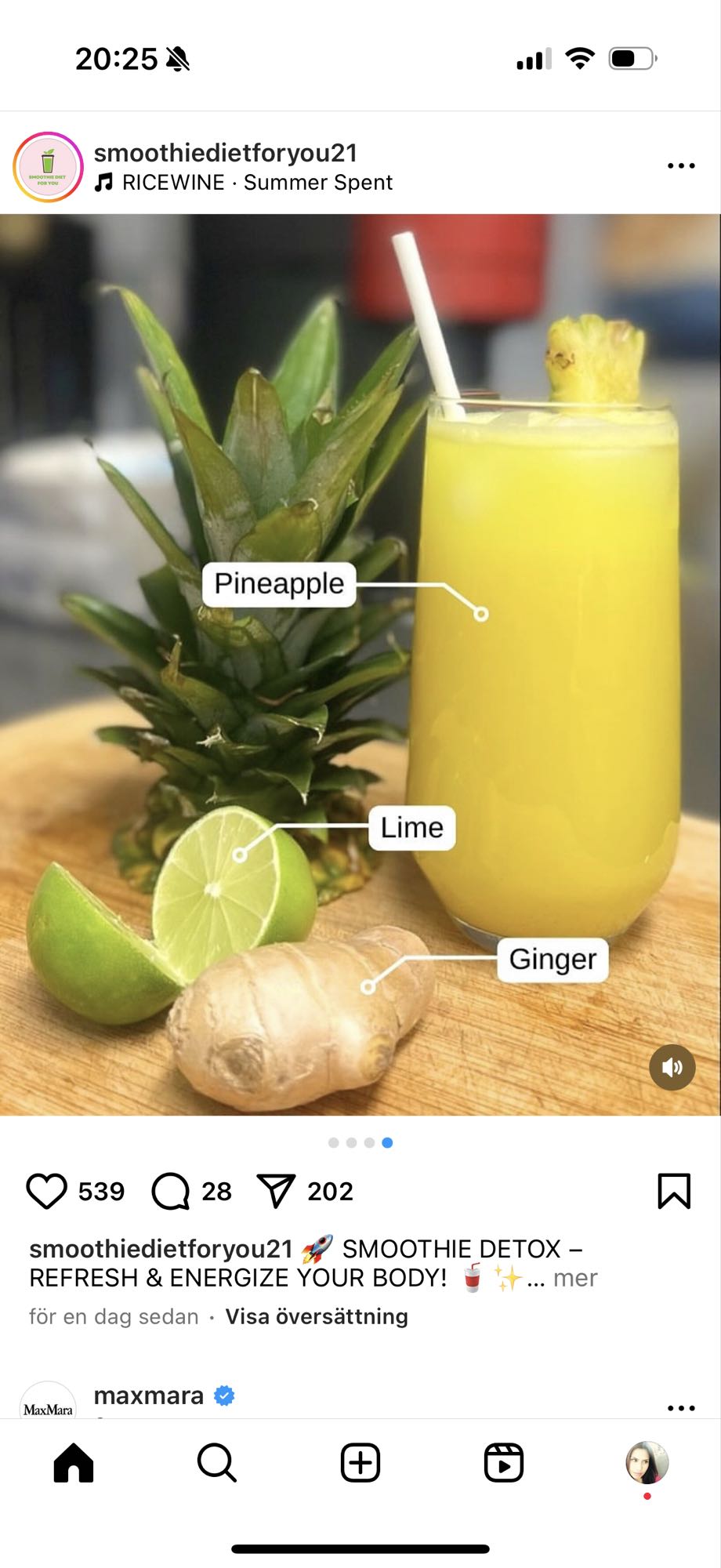 Ananas lime smoothie