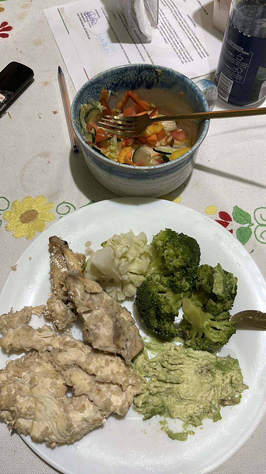 Pescado con vegetales