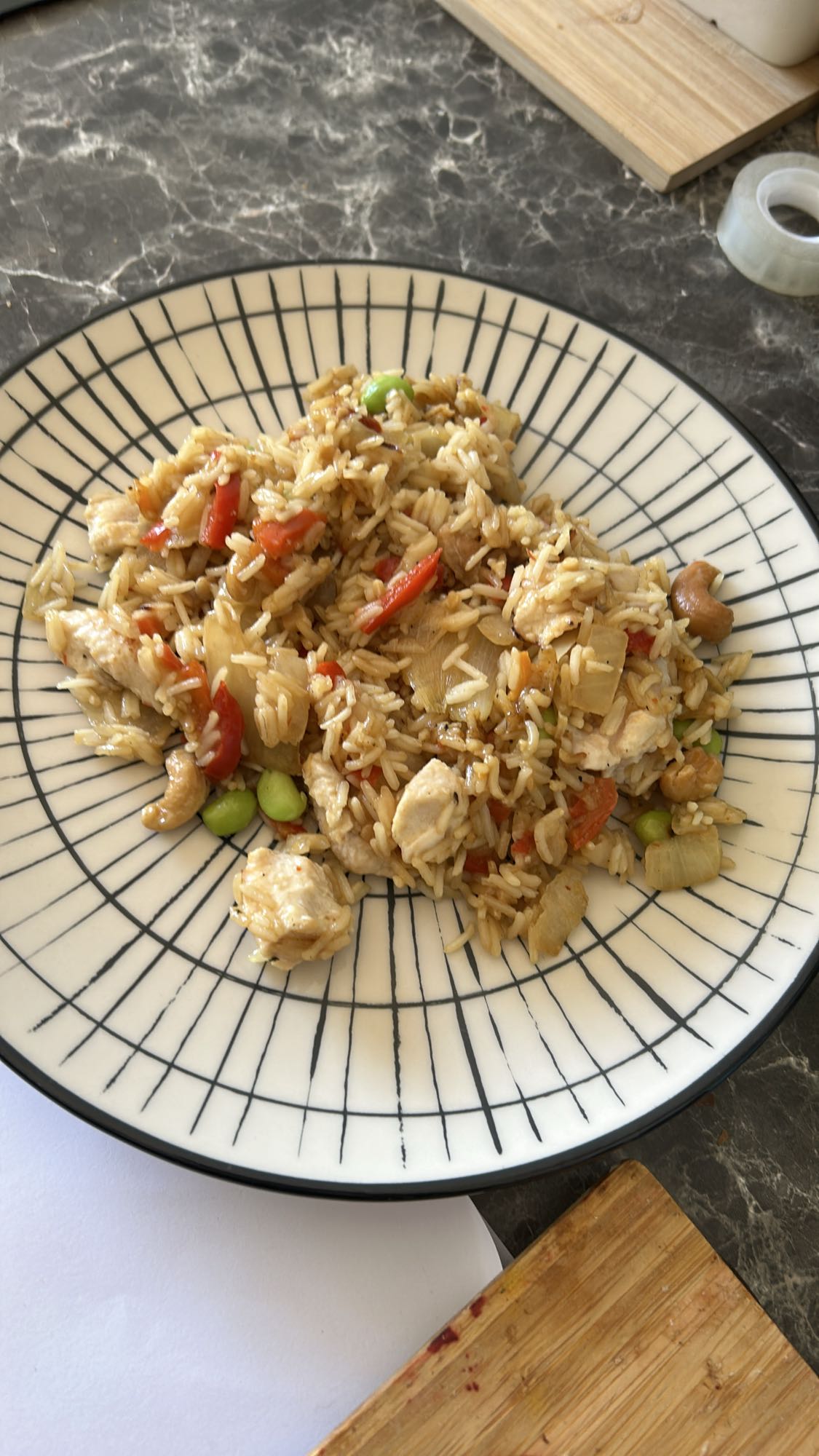Riz sauté au poulet