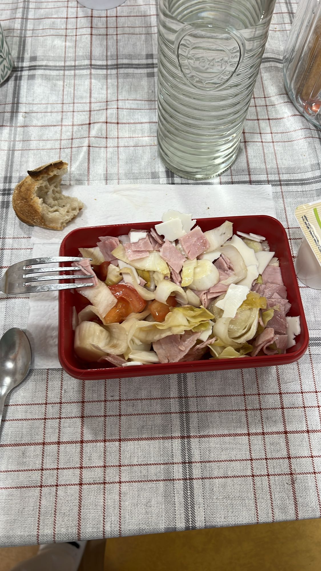 Salade jambon crudités