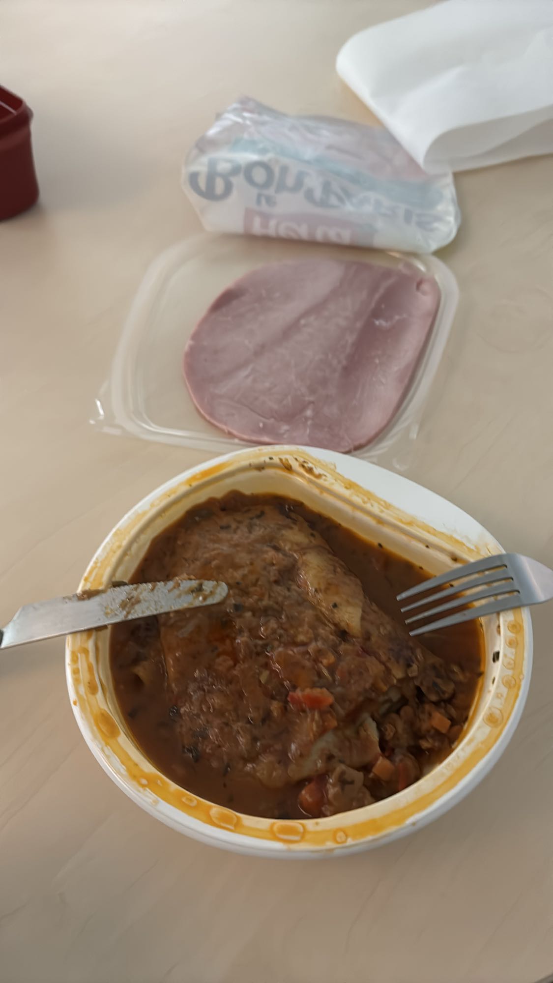 Rôti sauce et jambon