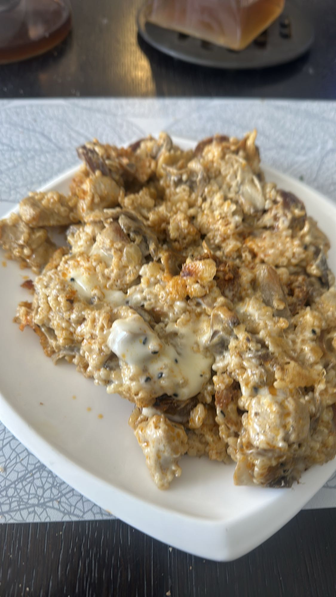 Kurczak z kaszą i serem