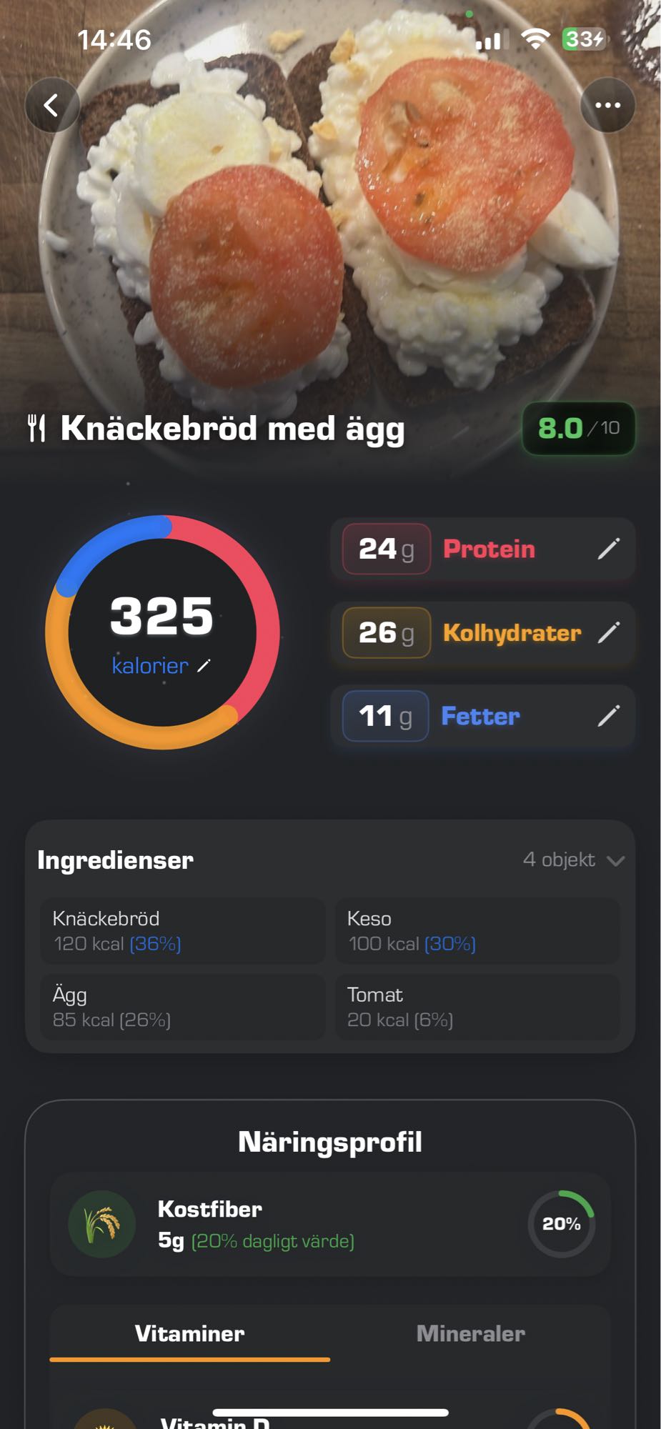 Knäckebröd med ägg