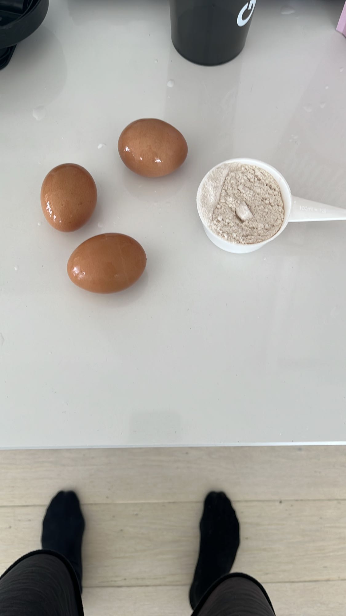Ägg och proteinpulver