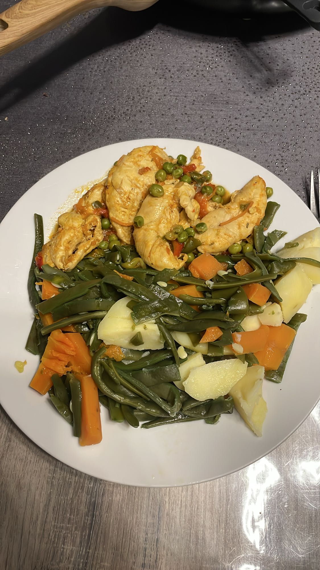 Poulet et légumes vapeur