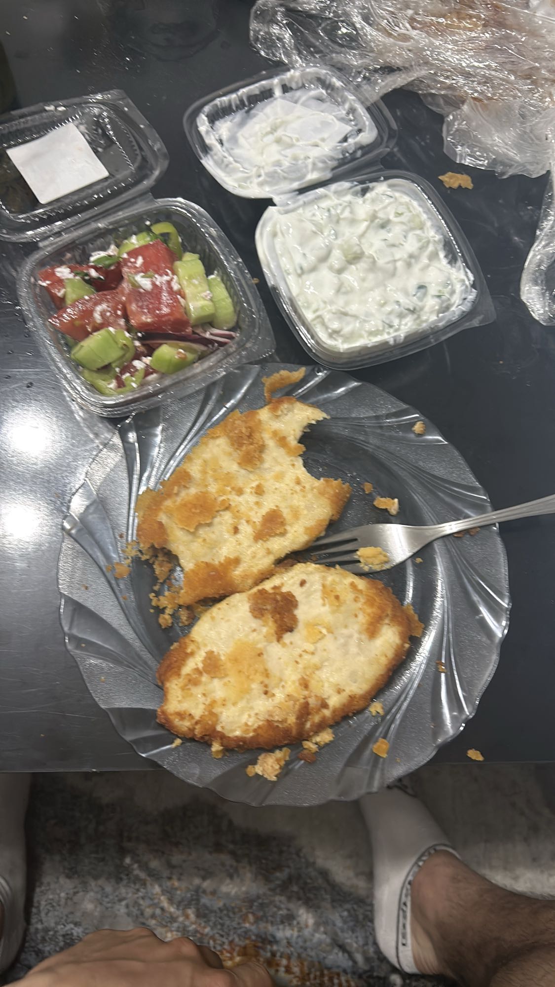 Breaded Chicken with Salad