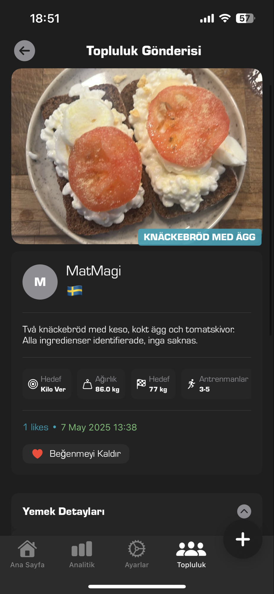 Knäckebröd ve Yumurta