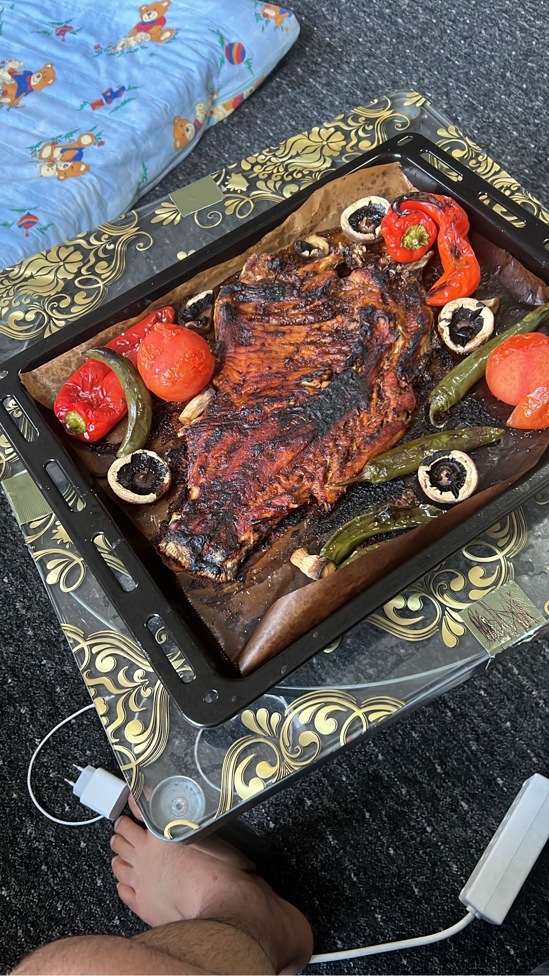 Grilovaná ryba se zeleninou