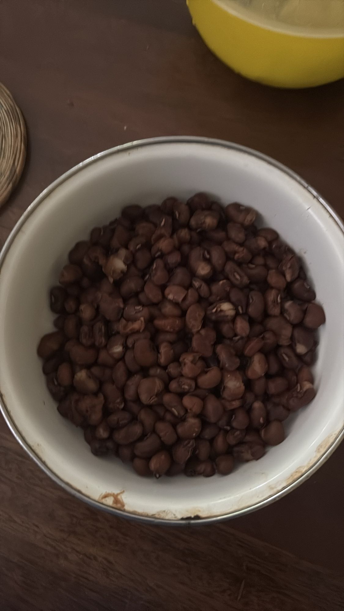 Boiled brown beans