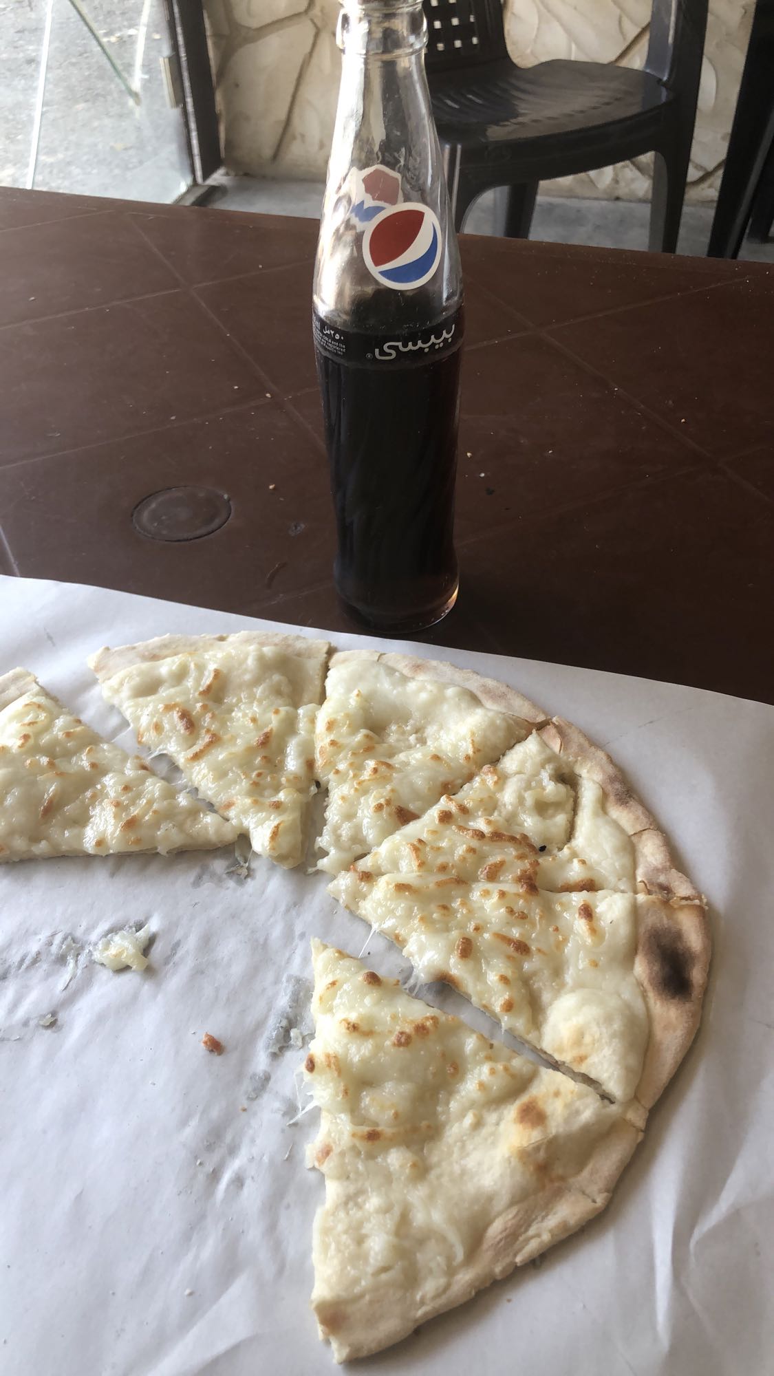 Cheese flatbread & soda