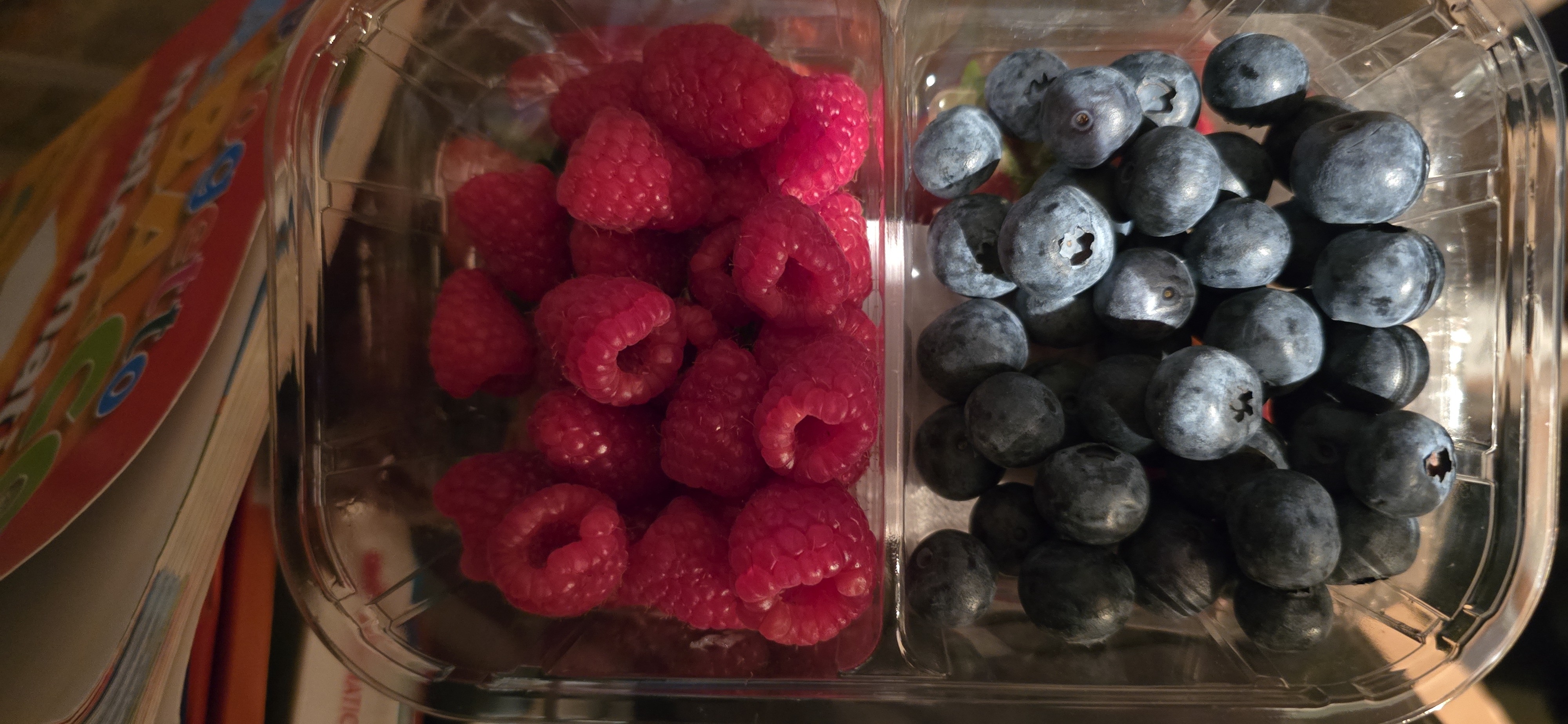 Raspberries and Blueberries