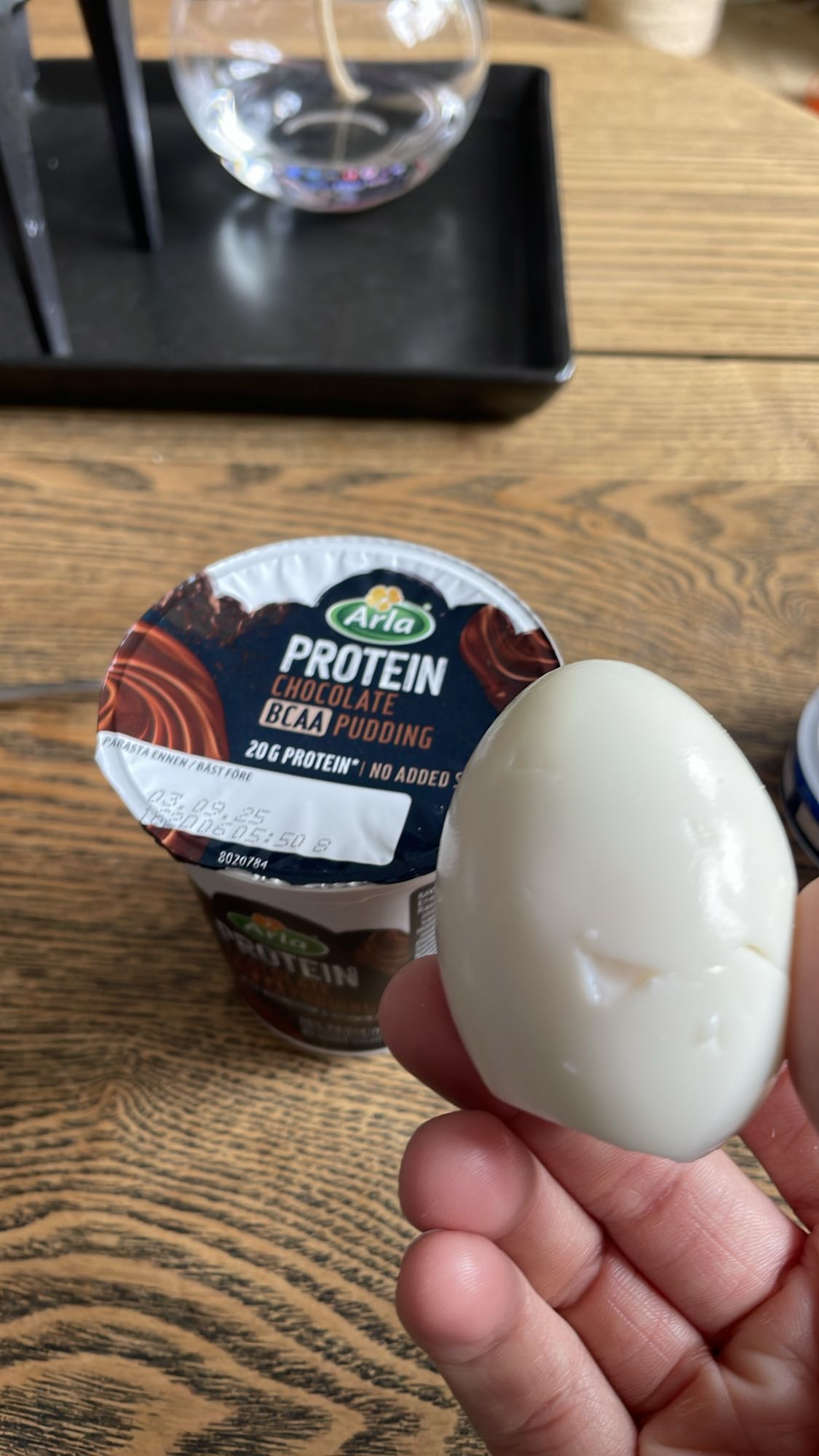 Proteinpudding och ägg